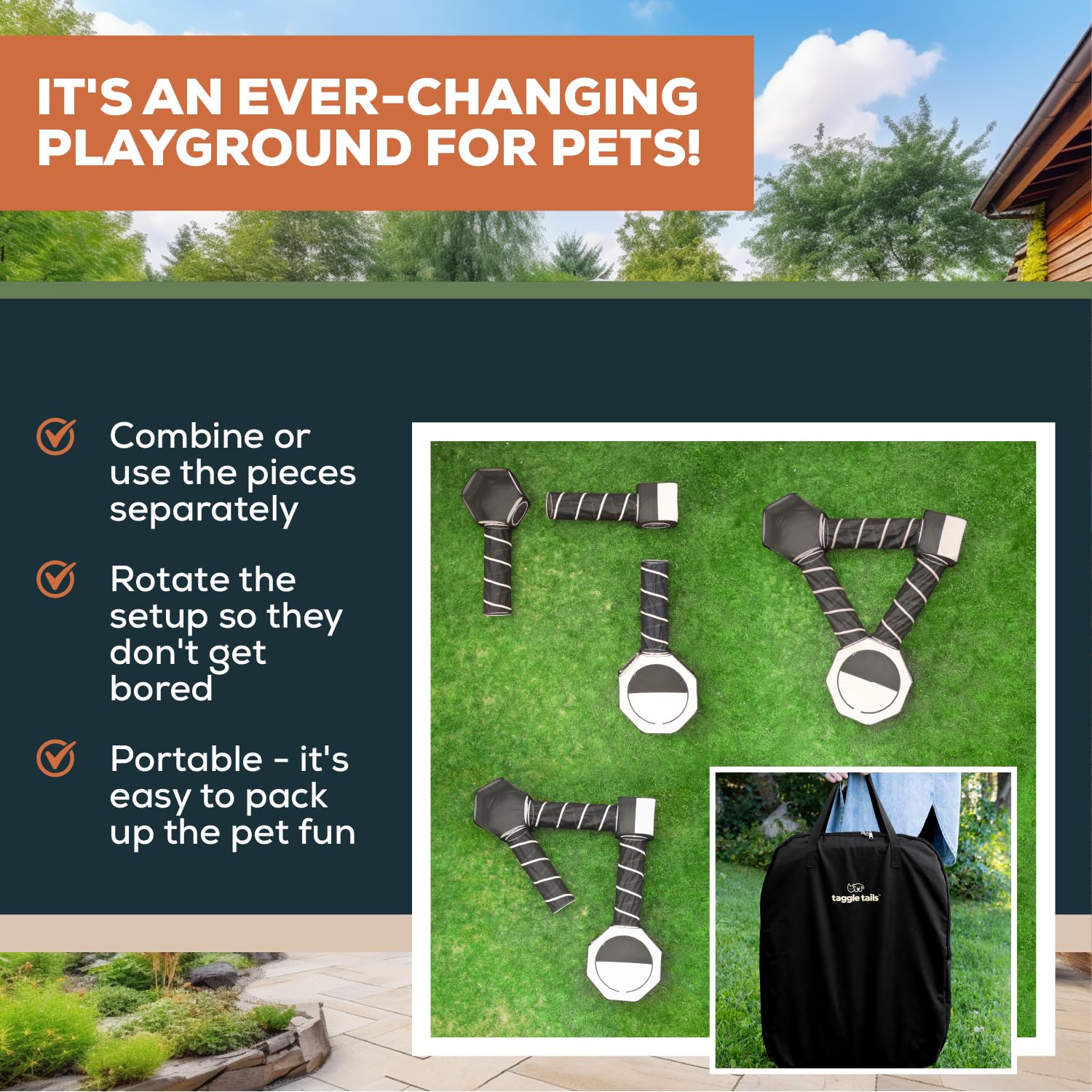 **Large Indoor-Outdoor Cat Playpen Enclosure – Durable Cat Tents & Tunnels for Cats, Dogs, Kittens, Puppies, Ferrets & Small Pets – Portable Catio, Condo & Play Area – Perfect for Home, Backyard & Travel**