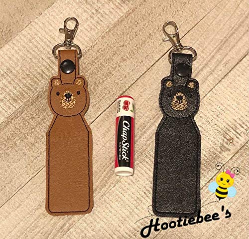 Bear-Shaped Hand Sanitizer Holder & Lip Balm Clip - Cute Keychain Accessory for Purse, Backpack, Gym Bag and Outdoor Activities