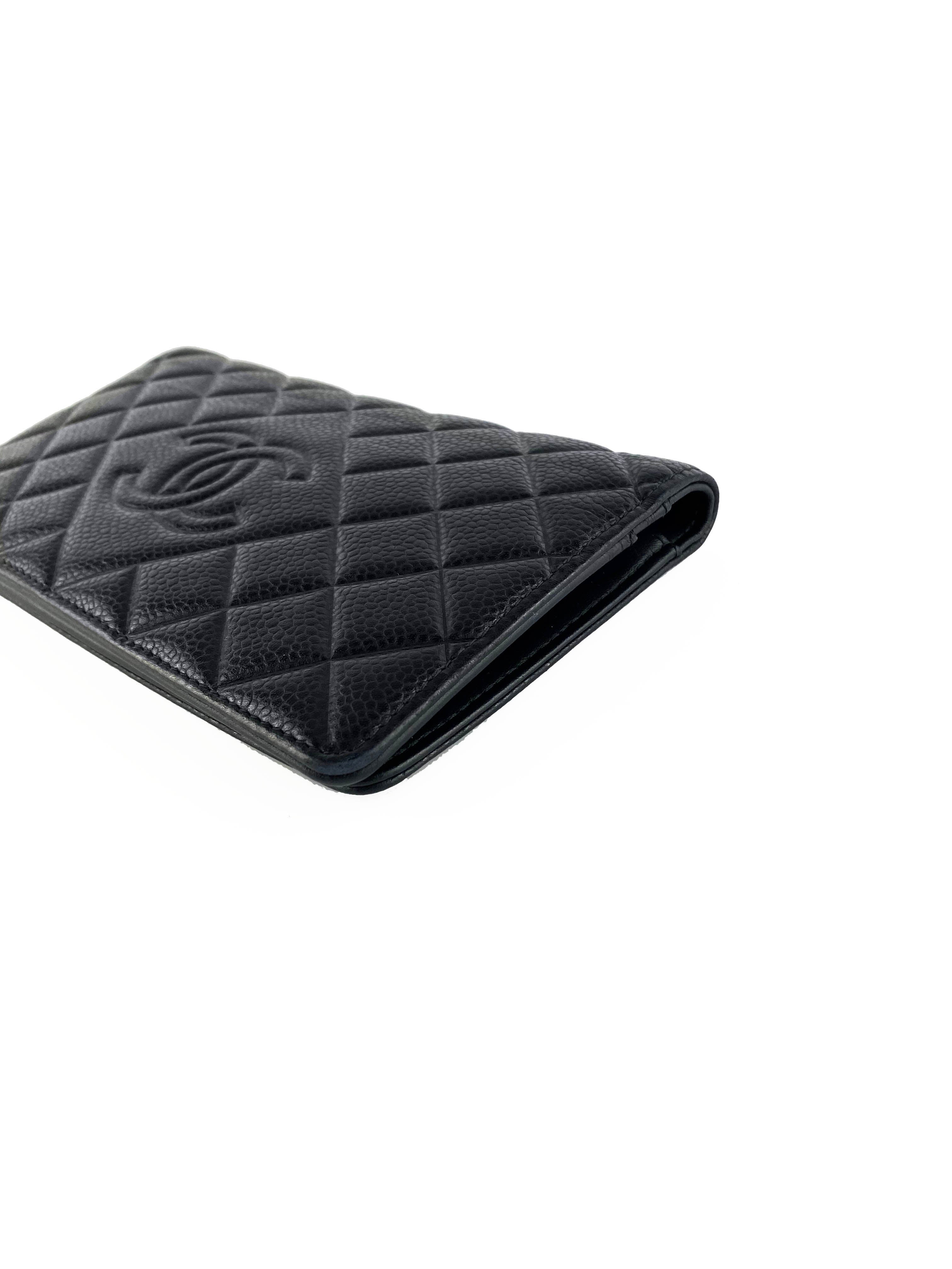 Chanel Black Long Caviar Leather Wallet for Women | Luxury Designer Card Holder & Money Organizer | Perfect for Everyday Use, Travel & Special Occasions