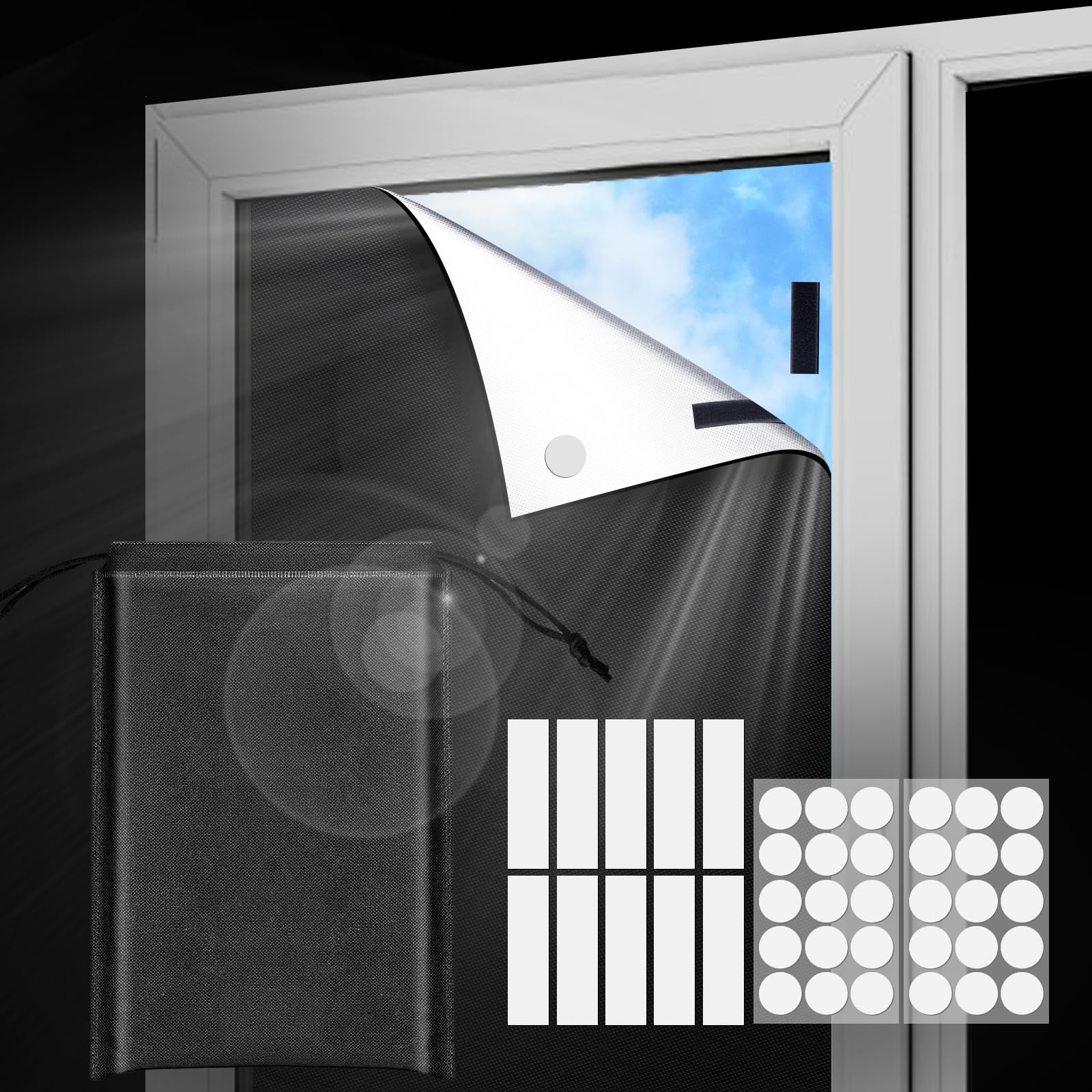 Blackout Curtains 300x145cm - 100% Light Blocking Window Shades for Bedroom, Nursery, RV & Travel | Portable No-Drill Blackout Film, Cut-to-Size Stick-On Window Coverings | Perfect for Hotels, Dorm Rooms, Shift Workers & Light-Sensitive Sleepers