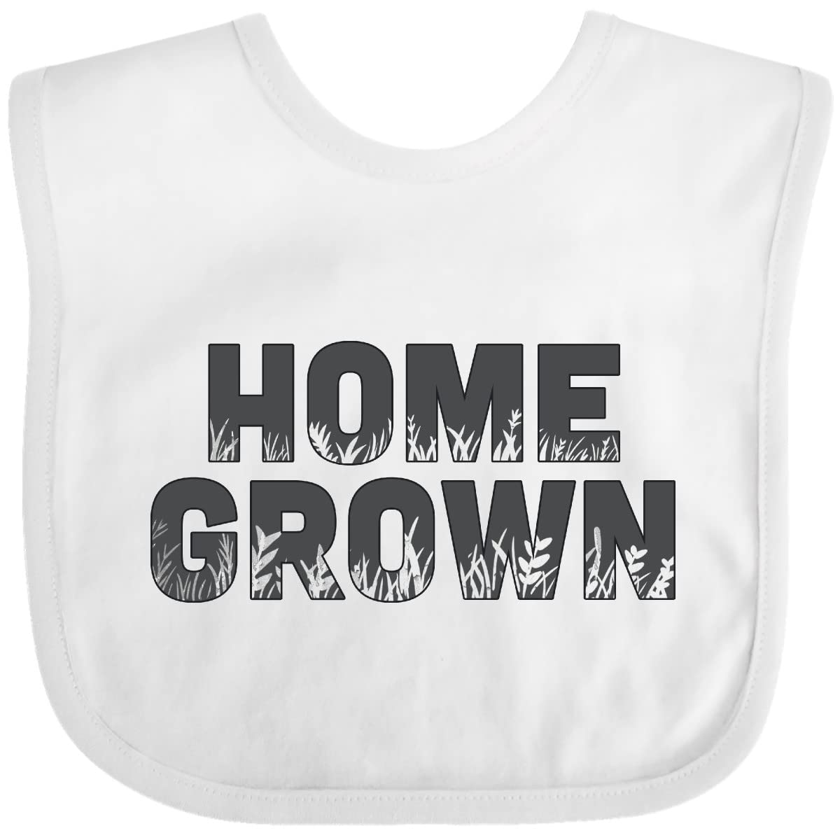 Inktastic Home Grown Baby Bib - Soft Organic Cotton Drool Bib for Infants & Toddlers - Perfect for Feeding, Teething & Messy Playtime