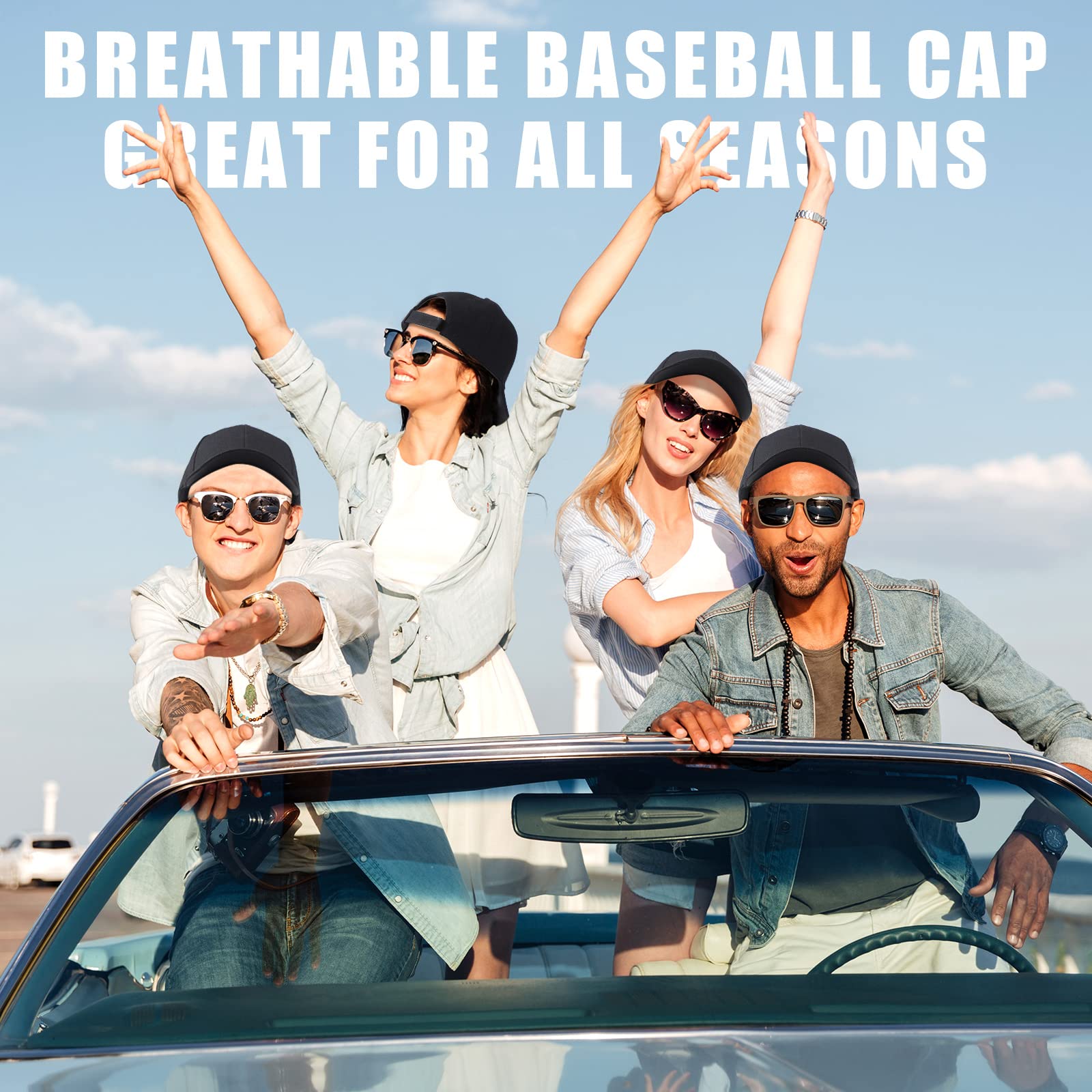 72 Pcs Bulk Plain Baseball Caps - Adjustable Back Strap Unisex Solid Color Dad Hats for Men & Women - Golf, Sports, Casual Wear (Black) - Perfect for Team Events, Promotions & Everyday Fashion