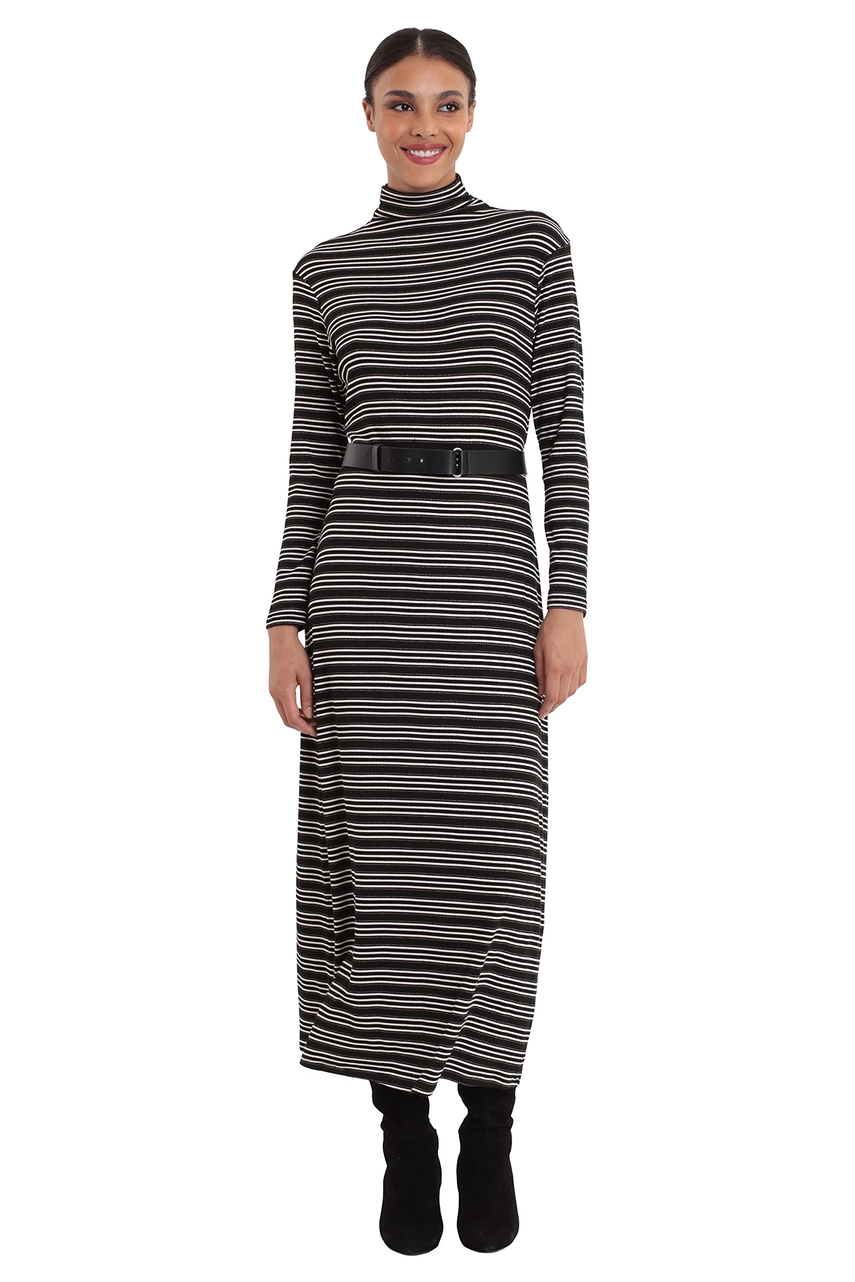 Donna Morgan Women's Long Sleeve Funnel Neck Dress - Elegant Office Wear & Evening Party Dress for Women