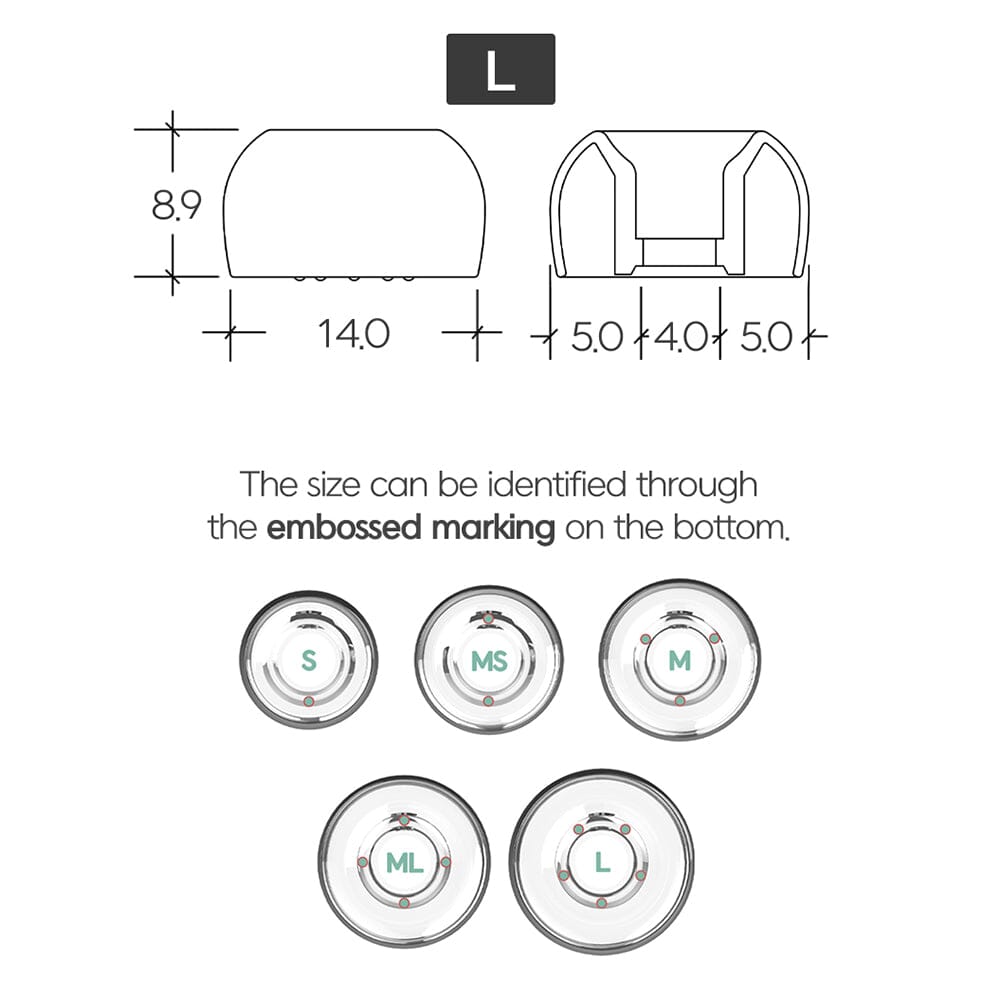Divinus Prism Wide Bore LSR Eartips for 4-6mm Nozzle - Premium Comfortable Ear Tips for In-Ear Monitors, Earbuds & Headphones - Perfect for Music, Gaming & Workouts
