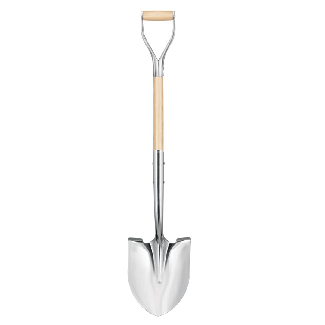 Truper 33127 Polished Chrome Ceremonial Shovel - High Carbon Steel Blade with American Ash Handle | Ideal for Military, Masonic & Formal Events | 27-Inch Durable Garden & Digging Tool