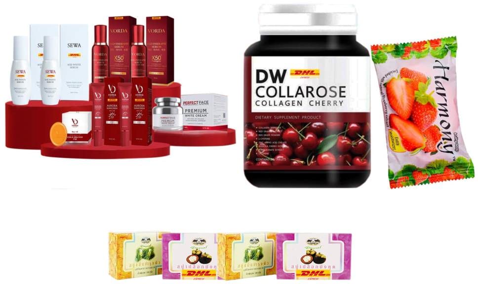 Premium VORDA E-4036 Collagen Tripeptide Cherry Cream - Anti-Aging Lifting & Radiant Rich Formula with DW Collarose | DHL Express Shipping | Free Tomato Facial Mask Gift | Perfect for Night Skincare Routine & Wrinkle Reduction