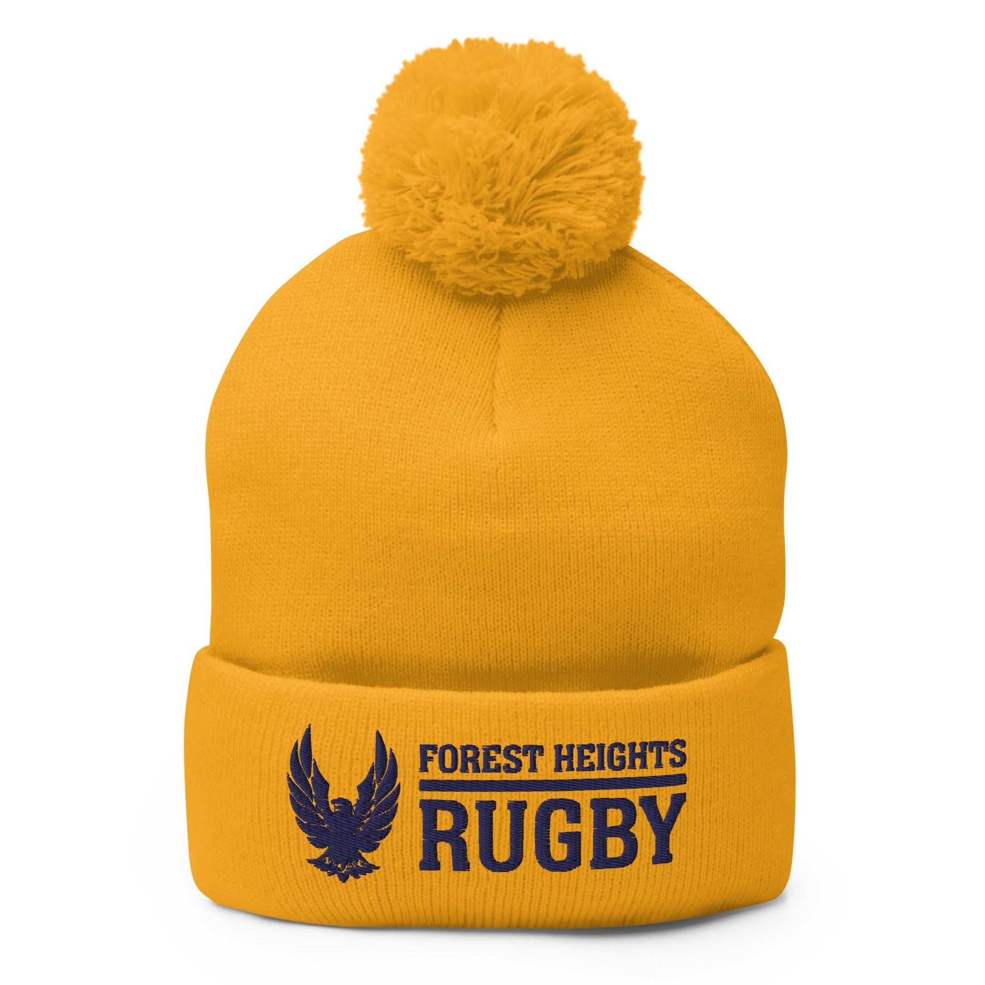 GHFH Rugby Pom Beanie - Warm Winter Knit Hat for Men & Women - Perfect for Rugby Games, Outdoor Sports & Cold Weather Activities