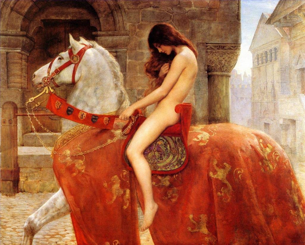 Hand-Painted Lady Godiva Oil Painting on Canvas - John Collier Inspired Nude Beauty on Horse - Art Academy Quality - Wall Decor for Living Room, Bedroom & Office (Multiple Sizes Available)