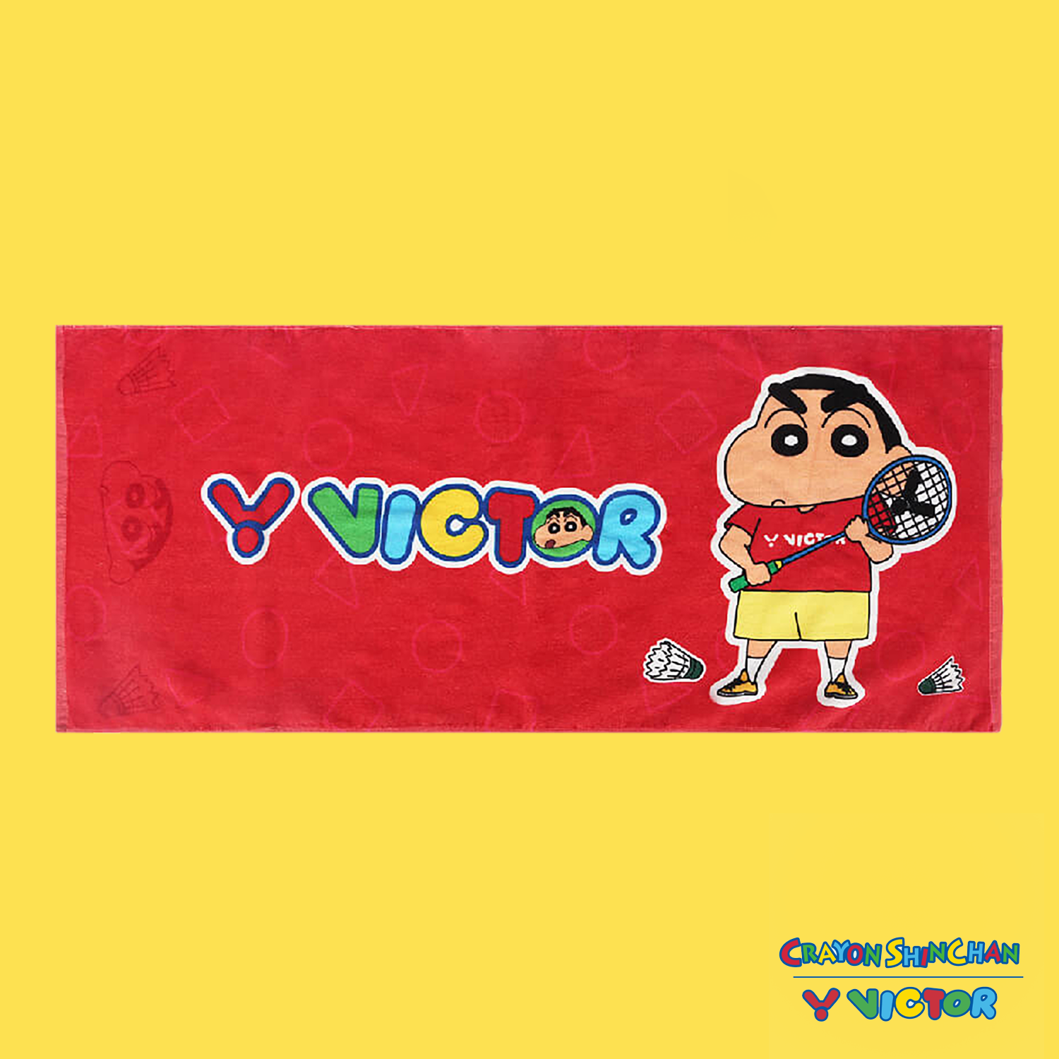 Victor x Crayon Shin-Chan Anime Character Cotton Towel TW 406CS-D (Red) - Soft Bath & Beach Towel for Kids, Gift for Anime Fans