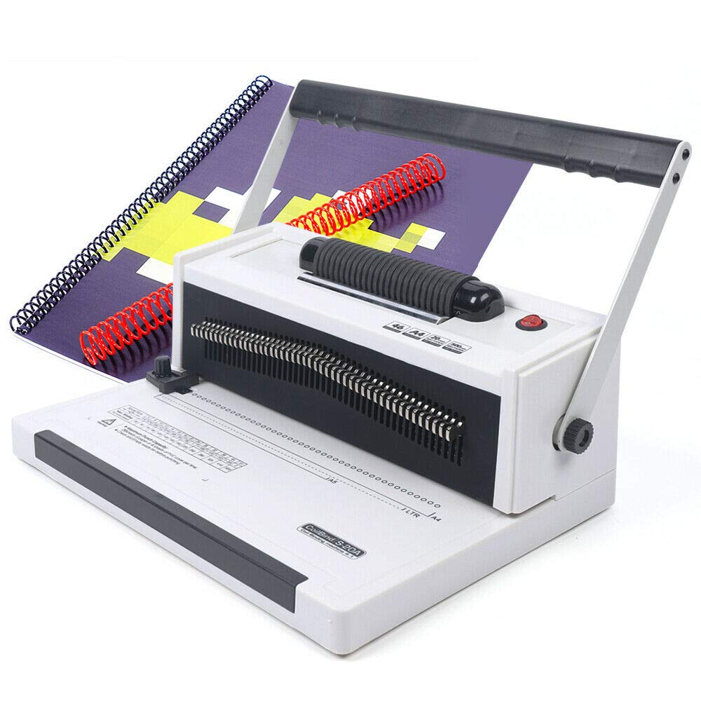 LOYALHEARTDY 46-Hole Manual Spiral Binding Machine with Electric Metal Roller - Professional Book & Document Binder for Office, School, Presentations & Reports