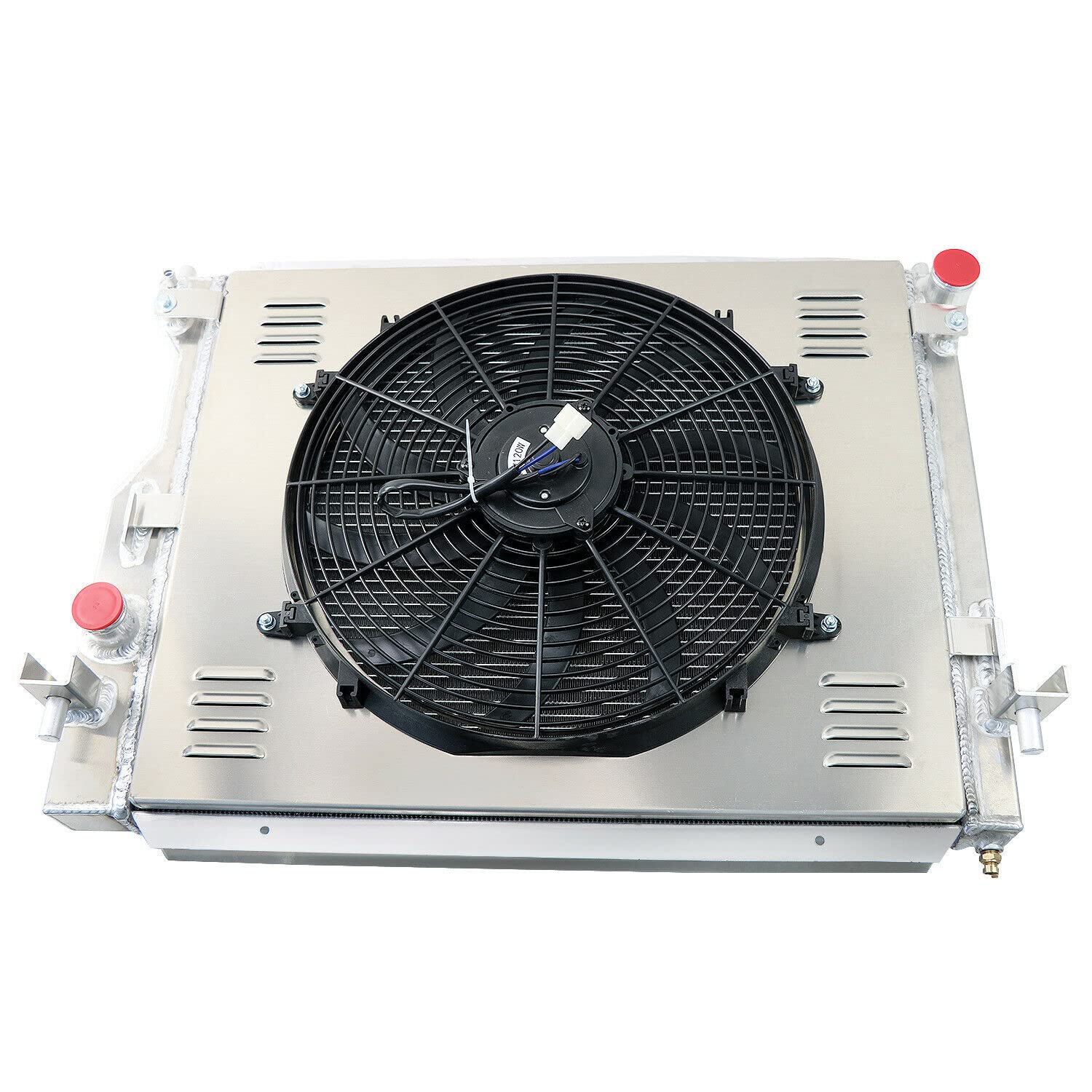 High-Performance Aluminum Radiator Replacement for 2005-2014 Ford Mustang 3.9L-5.0L V8 - 3-Row Core with Electric Fan Shroud & Thermostat Kit - Perfect for Racing, Off-Road & Daily Driving