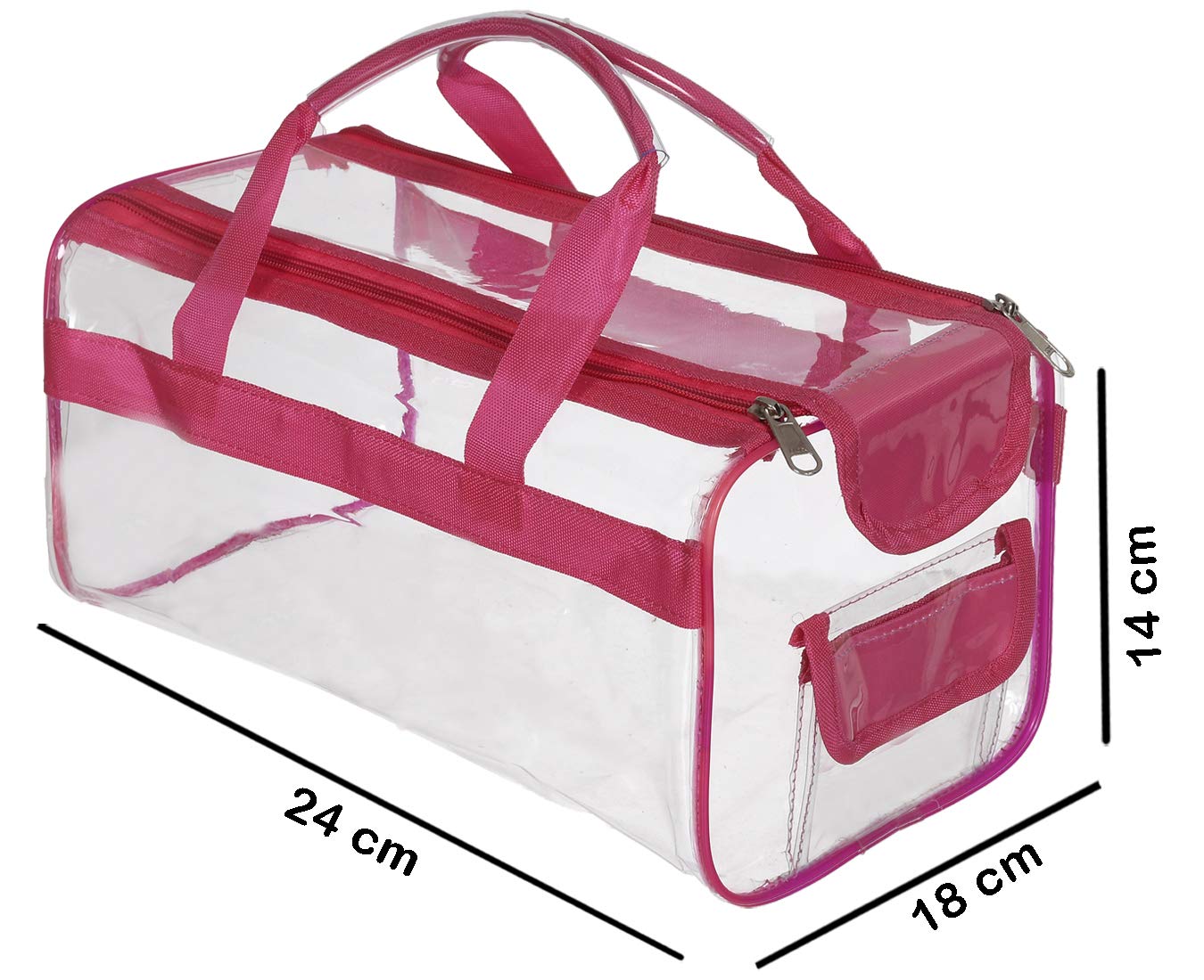 Kuber Industries Travel Toiletry Bag - Waterproof Cosmetic Pouch for Women & Men, Small Pink Organizer for Makeup, Shampoo, Toothbrush | Perfect for Vacation, Gym, Camping & Air Travel