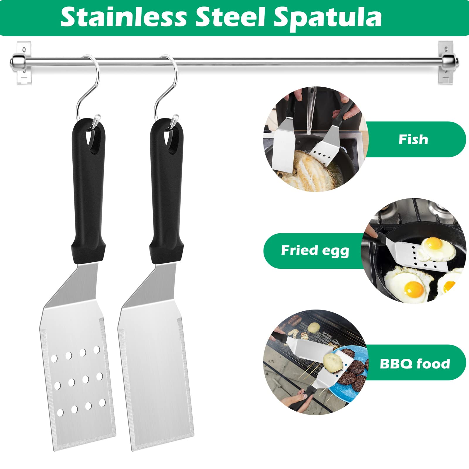 Premium Stainless Steel Spatula Set of 2 - 11.8