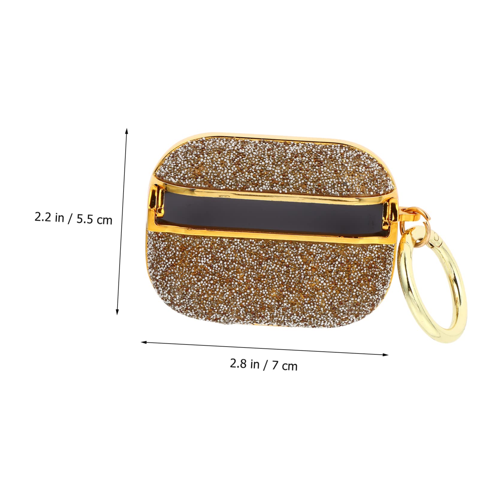 Mikikit 3-Piece Hard Glitter Earphone Case with Built-in Drill Headset Cover - Protective Shell for AirPods, Wireless Earbuds (Perfect for Travel, Gym & Daily Use)