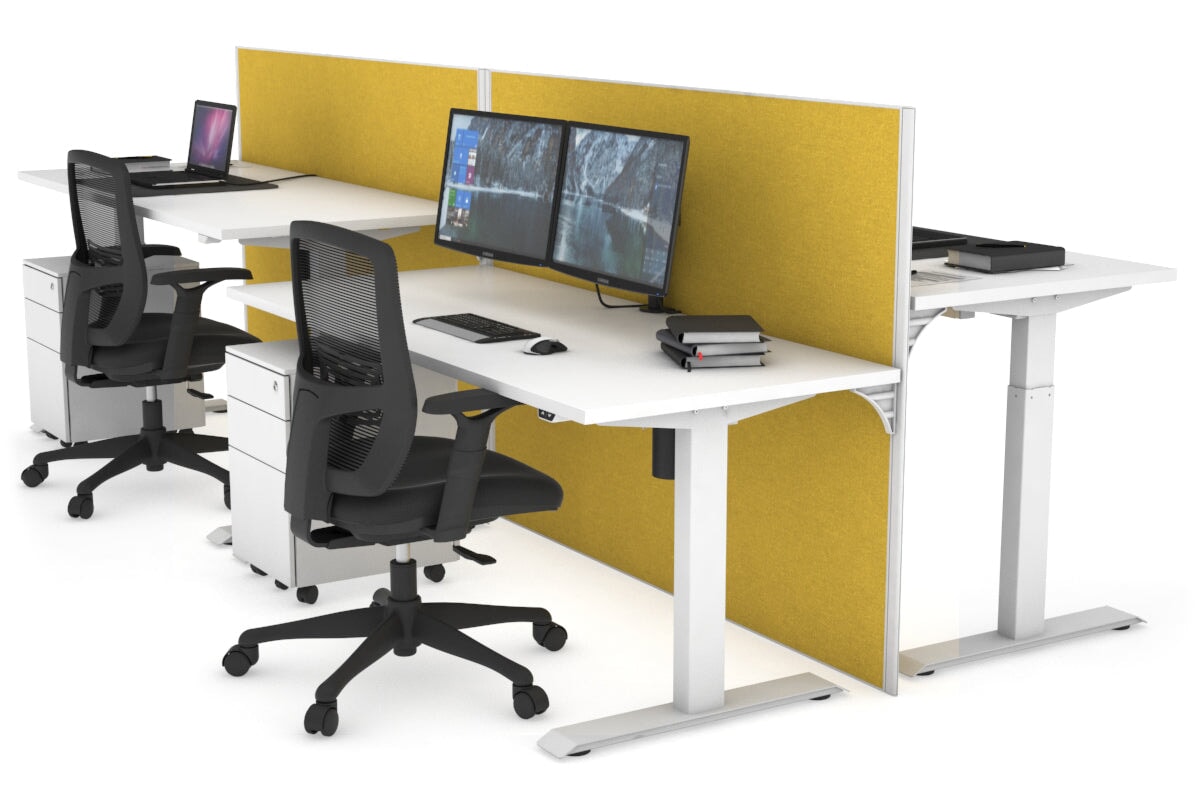 Height Adjustable 4-Person Workbench - 1600L x 700W Heavy Duty Workstation for Office, Workshop & Garage - Perfect for Team Projects, DIY & Industrial Work