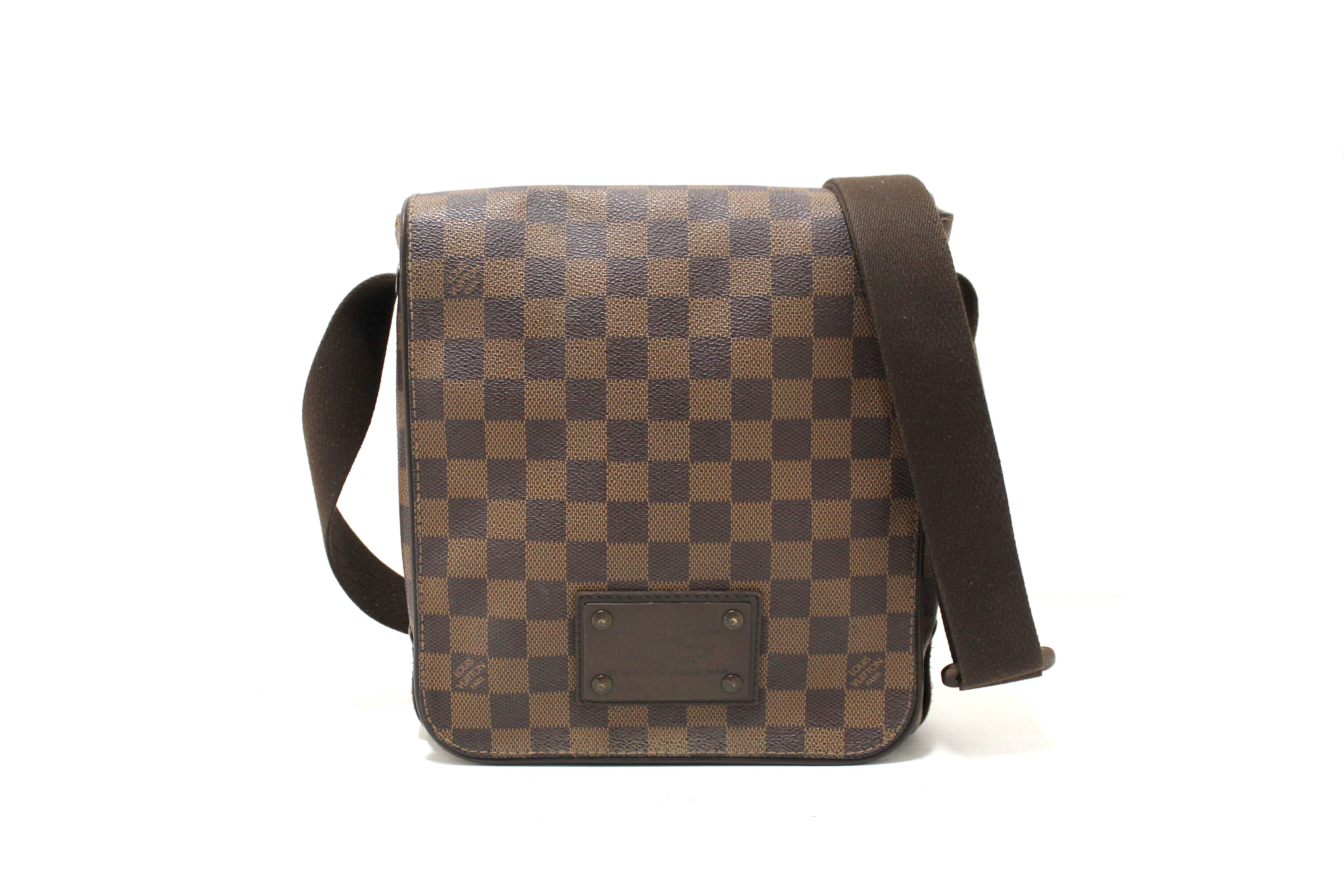 Authentic Louis Vuitton Damier Ebene Brooklyn PM Messenger Crossbody Bag - Luxury Leather Shoulder Bag for Women, Perfect for Work, Travel & Everyday Use