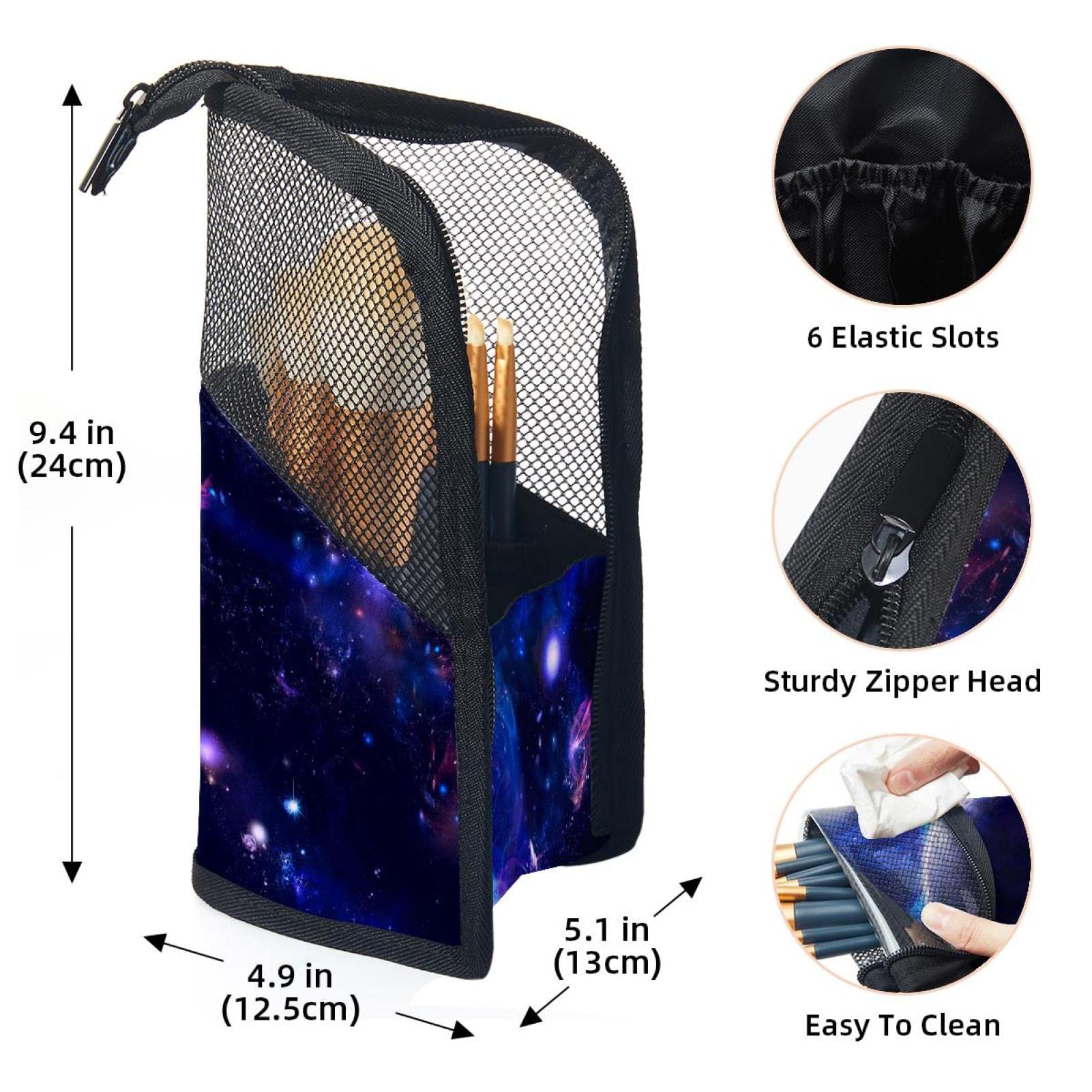 12-Piece Makeup Brush Organizer Bag with Cosmetic Brush Holder - Portable Travel Makeup Case in Nebula Purple, Perfect for Home Storage & On-the-Go Beauty Essentials