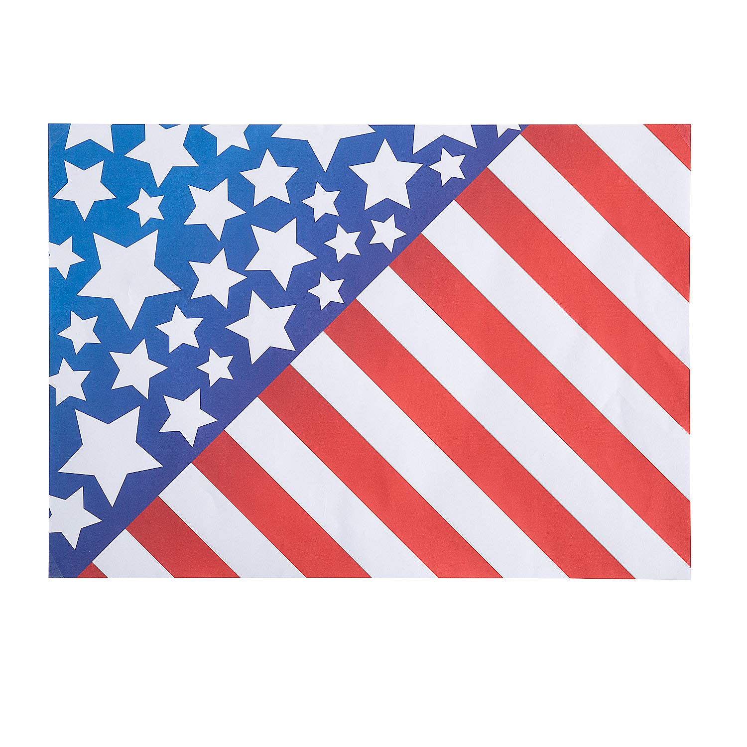 Fun Express Flag Paper Placemats - 50-Piece Patriotic Party Supplies Set for 4th of July, Memorial Day & Independence Day Celebrations