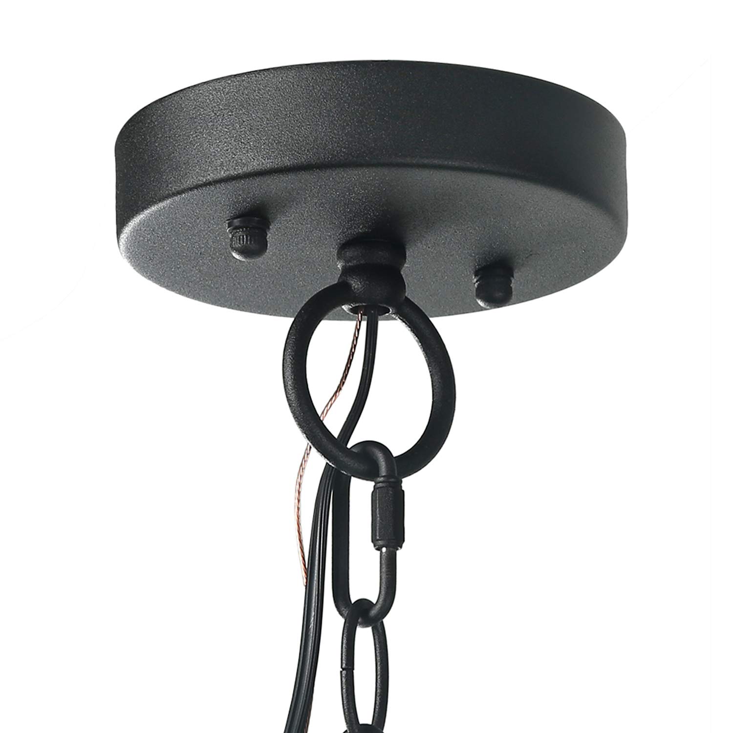LOG BARN Outdoor Pendant Lights - Black Metal Hanging Lantern with Clear Bubbled Glass Globe for Porch, Gazebo, Entryway & Yard | Weather-Resistant Exterior Lighting for Patio, Garden & Deck