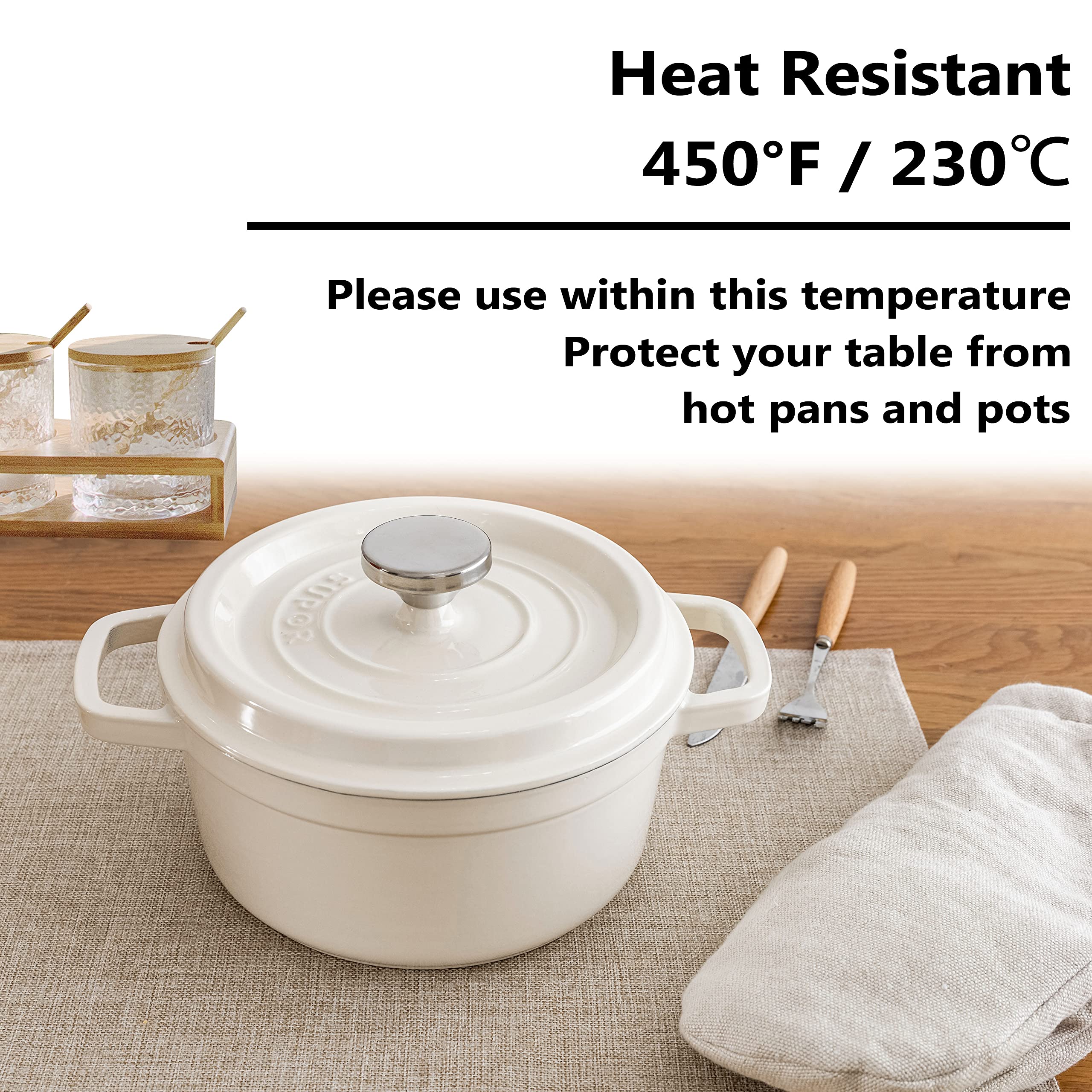 Premium Heat-Resistant Placemats Set of 4 - Durable Linen Table Mats for Dining Room & Kitchen - Waterproof & Non-Slip - Perfect for Indoor/Outdoor Use, Easter Dinner, Spring Decor & Daily Meals