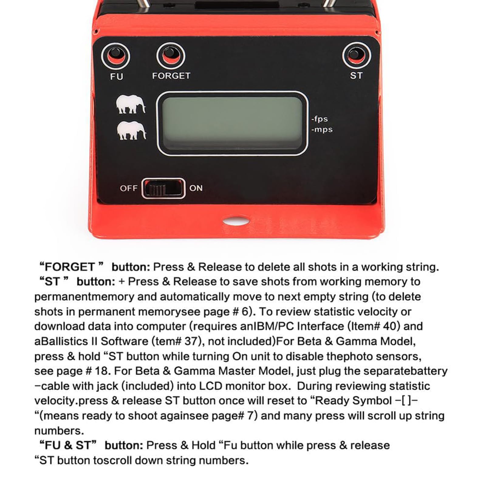Precision Ballistic Chronograph Speed Tester with LCD Display - FPS/MPS Readings for Measuring Flight Speed of Various Projectiles - Ideal for Shooting Ranges, Airsoft, and Archery Practice