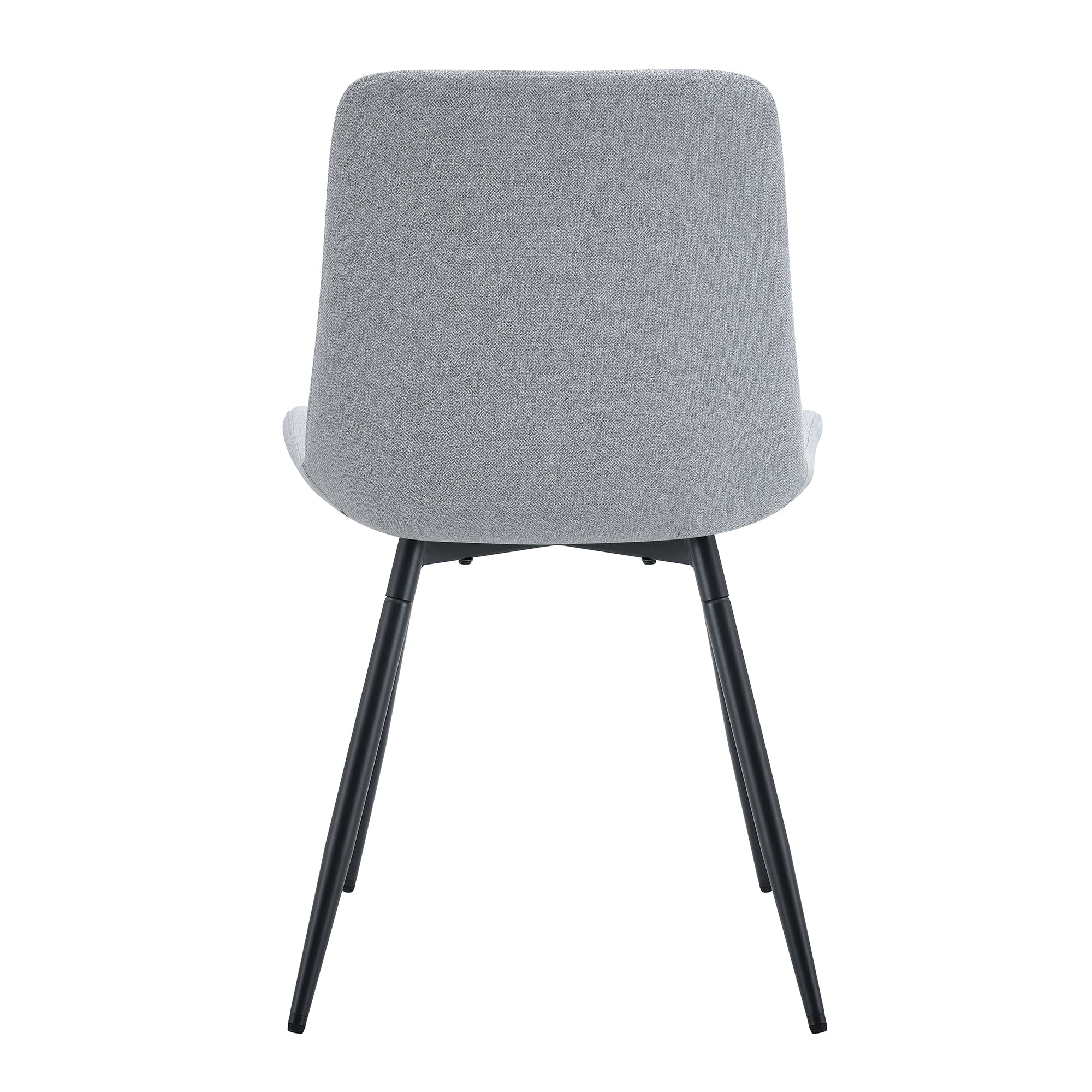 6-Piece Light Gray Linen Cotton Dining Chair Set - Ergonomic Curved Cushion Design for Comfortable Seating | Perfect for Dining Room, Kitchen, and Home Decor