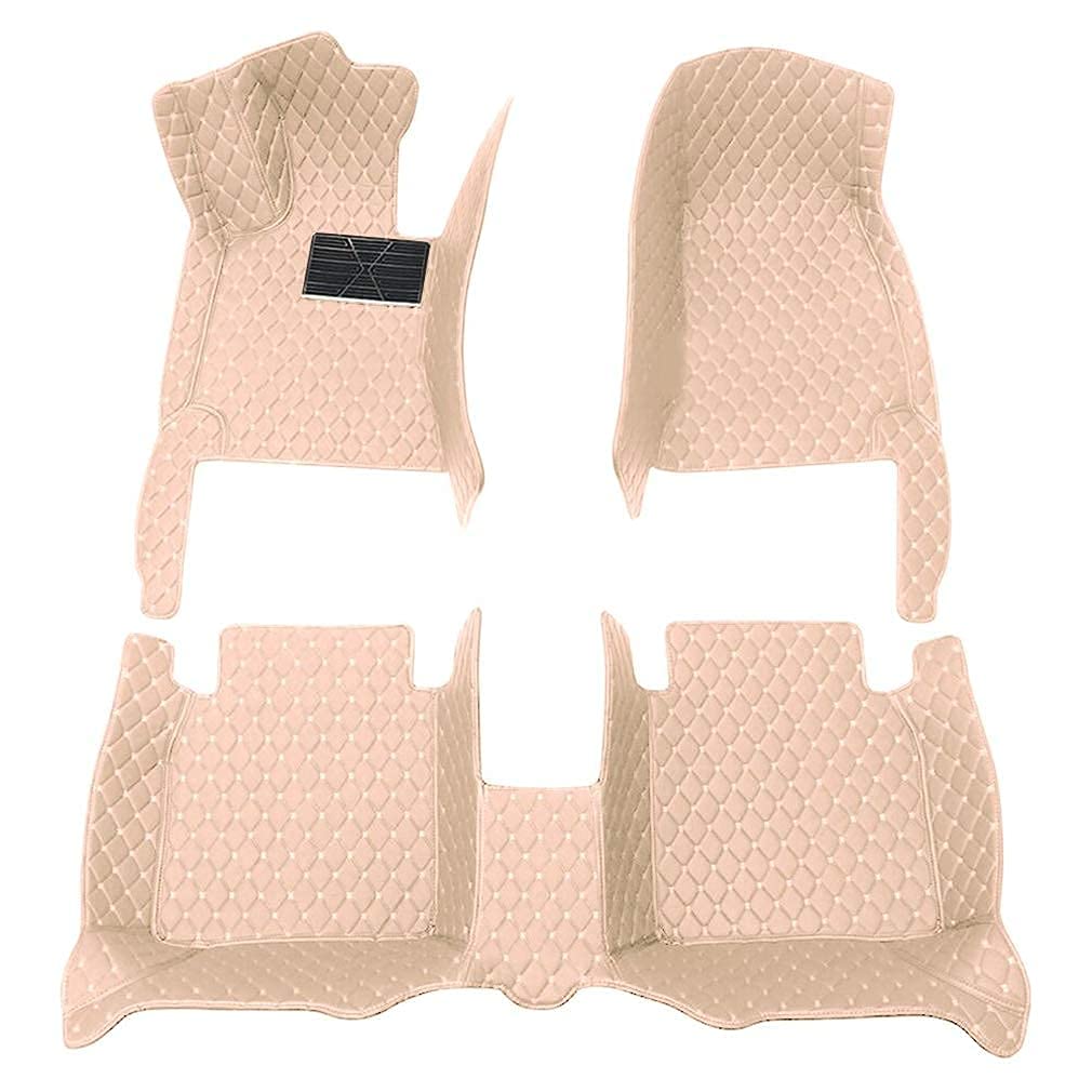 Premium All-Weather Waterproof Car Floor Mats for Cadillac DTS 2006-2011 - Luxury Leather Full Coverage Floor Liners - Complete Set (Beige) - Perfect for Road Trips, Daily Commutes & Extreme Weather Protection