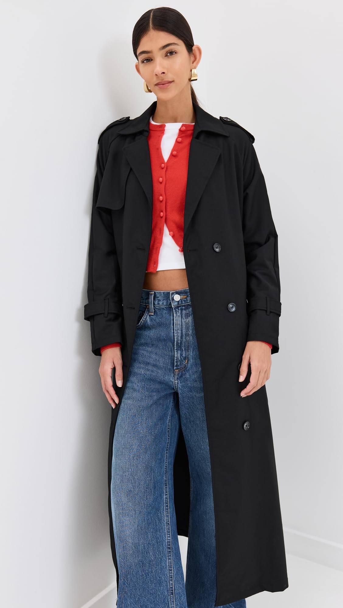 Women's Waterproof Trench Coat with Hood - Stylish Long Raincoat for Outdoor, Travel & Work - Perfect for Fall & Winter Weather
