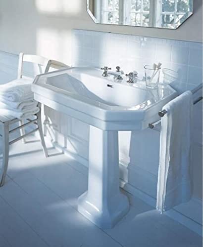 Duravit 1930 Series White Wall-Mounted Bathroom Sink - Modern Ceramic Vessel for Powder Room, Guest Bath & Small Space Installation