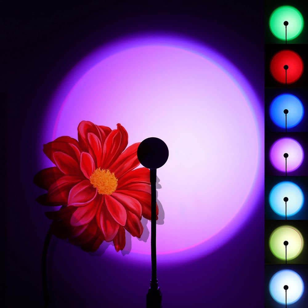 360° Rotating Sunset Projection Lamp - Romantic LED Color Changing Night Light for Bedroom, Photography Backdrop, Mood Lighting (Multi-Color) | Perfect for Home Decor, Relaxation & Instagram Photos