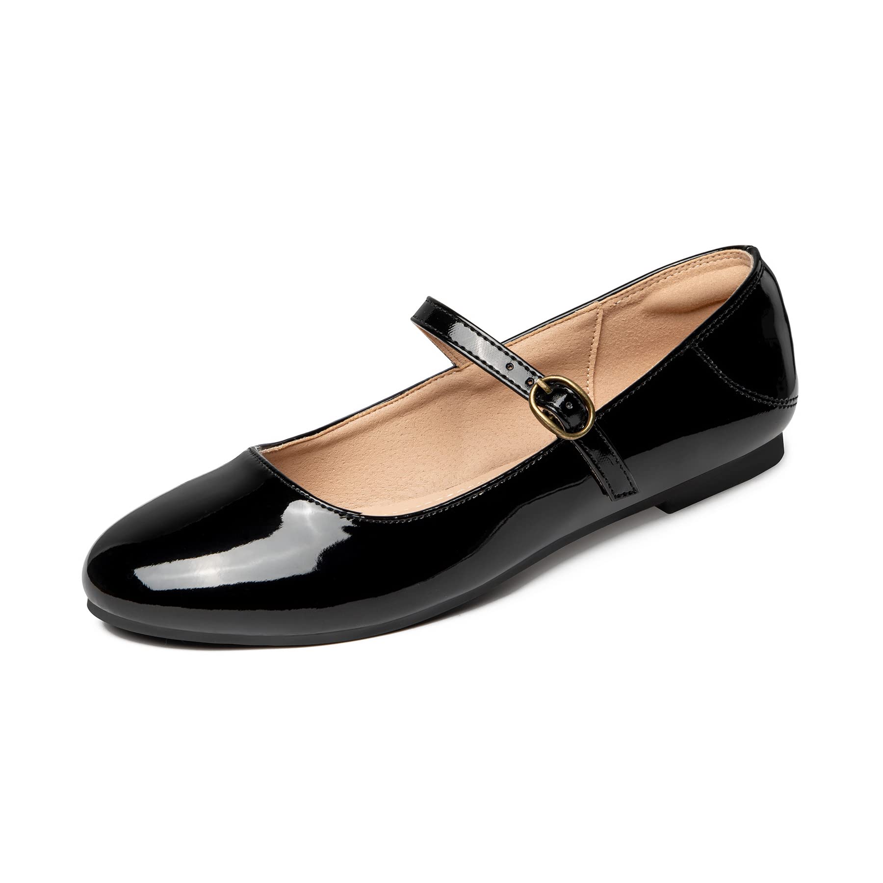 Rekayla Women's Mary Jane Flats - Comfortable Slip-On Ballet Shoes with Round Toe for Work, Office & Dressy Occasions