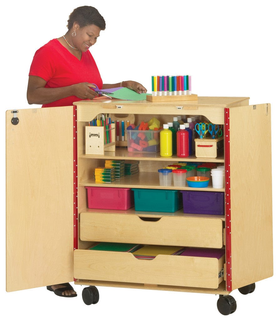 Supply Cabinet - Heavy Duty Metal Storage Cabinet with Lock for Office, Garage & Warehouse Organization