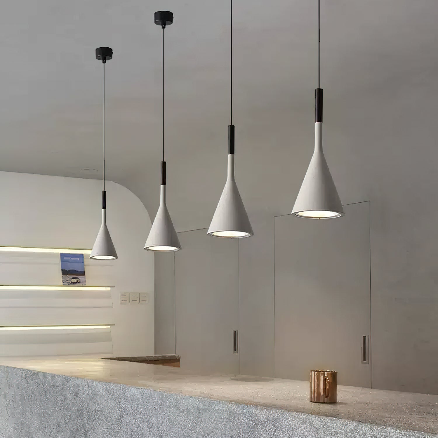 Aplomb Trumpet Pendant Light - Modern Brass Ceiling Fixture for Dining Room, Kitchen Island & Bedroom Lighting