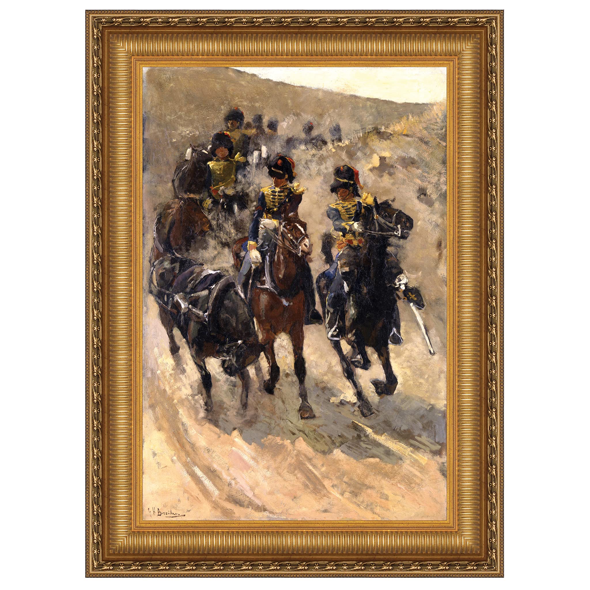 Design Toscano The Yellow Riders 1886 Canvas Art Reproduction - Van Gogh Inspired Wall Decor for Living Room, Bedroom & Office