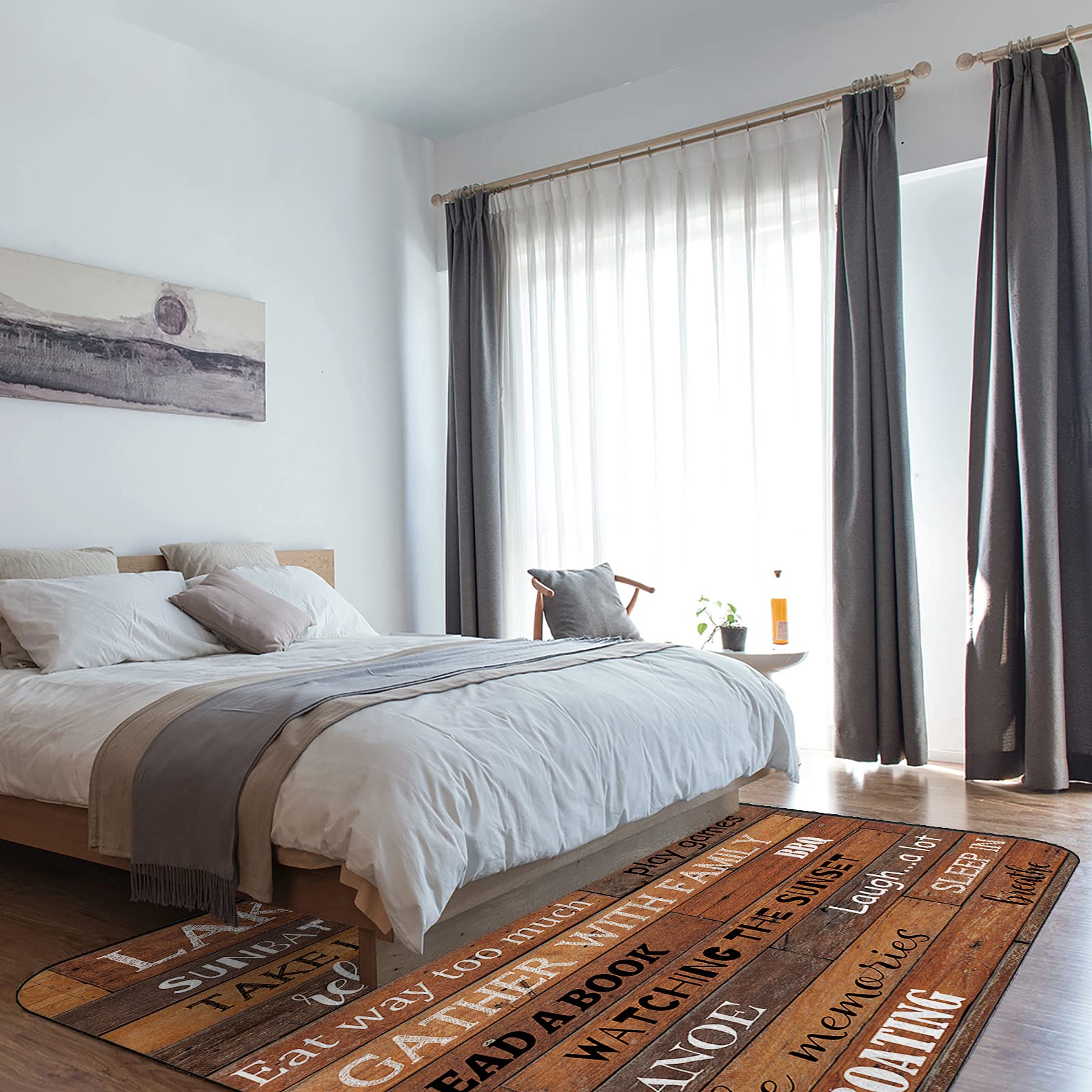 4' x 6' Modern Large Area Rugs - Soft Nursery Carpet for Kids Room, Wood Grain Design Indoor Outdoor Rug for Living Room Bedroom - Perfect for Game Rooms, Boating, BBQ Parties, Swimming Pool Areas, Fishing Trips & Walking Paths