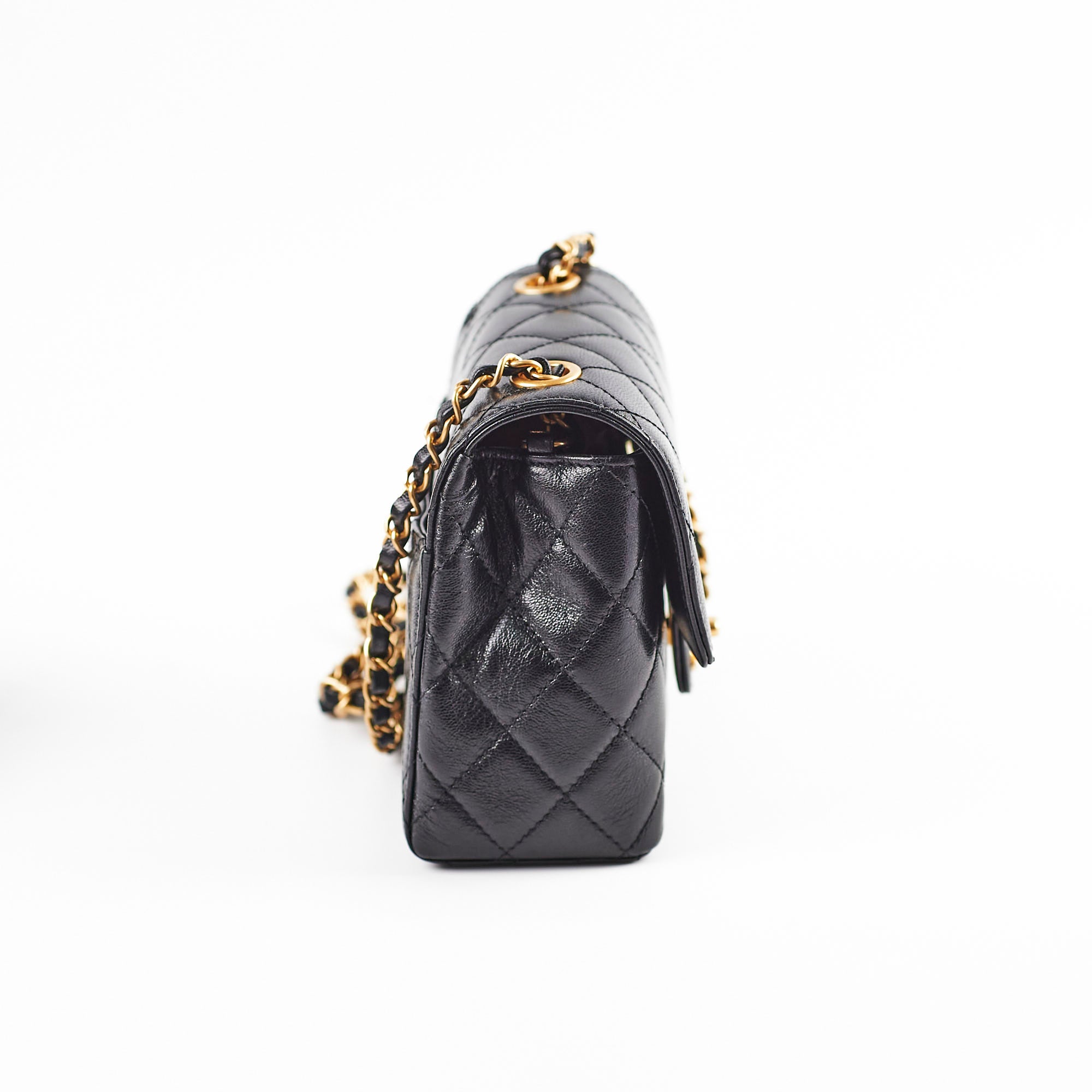 Chanel 2022 Seasonal Square Black Goat Skin Bag with Microchip - Luxury Designer Handbag for Women, Perfect for Evening Parties & Special Occasions