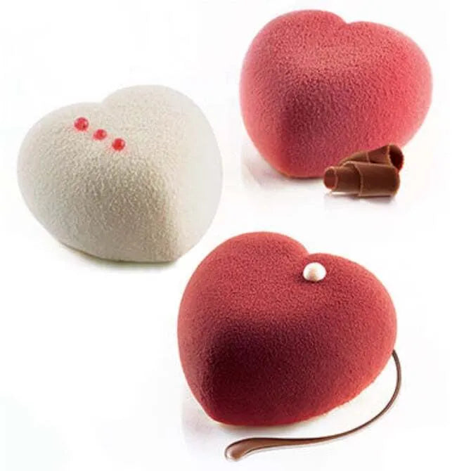 Amorini 100% Food-Grade Silicone Heart Mold with Cutter - 8 Different Shapes for Valentine's Day, Baking, Chocolate, Candy & DIY Crafts