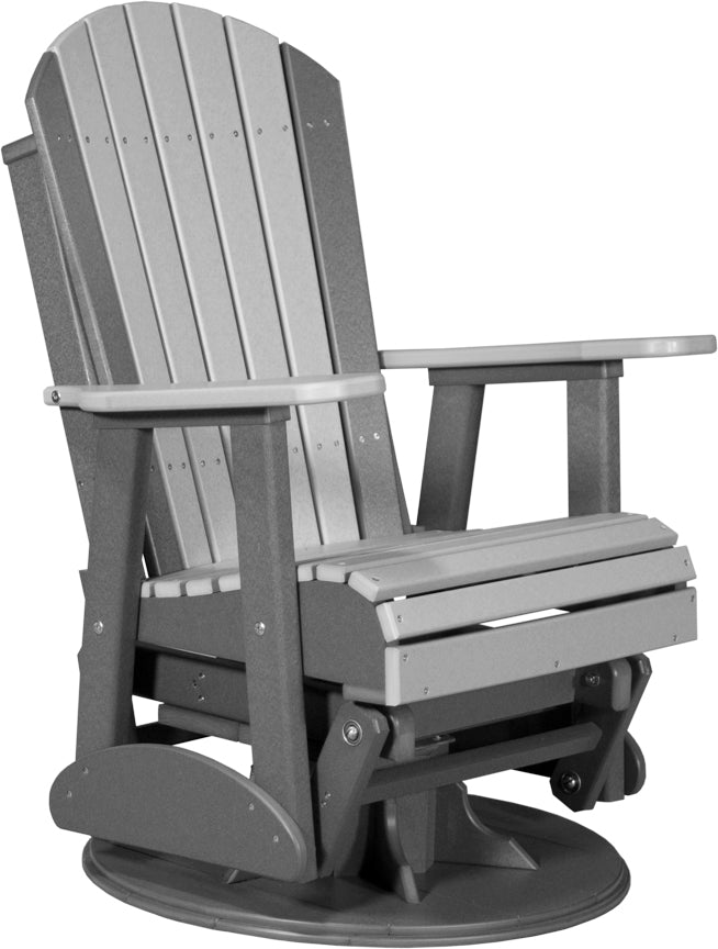 LuxCraft 2-Foot Adirondack Swivel Glider Chair - Outdoor Patio Rocking Chair for Garden, Deck, Porch & Backyard Relaxation