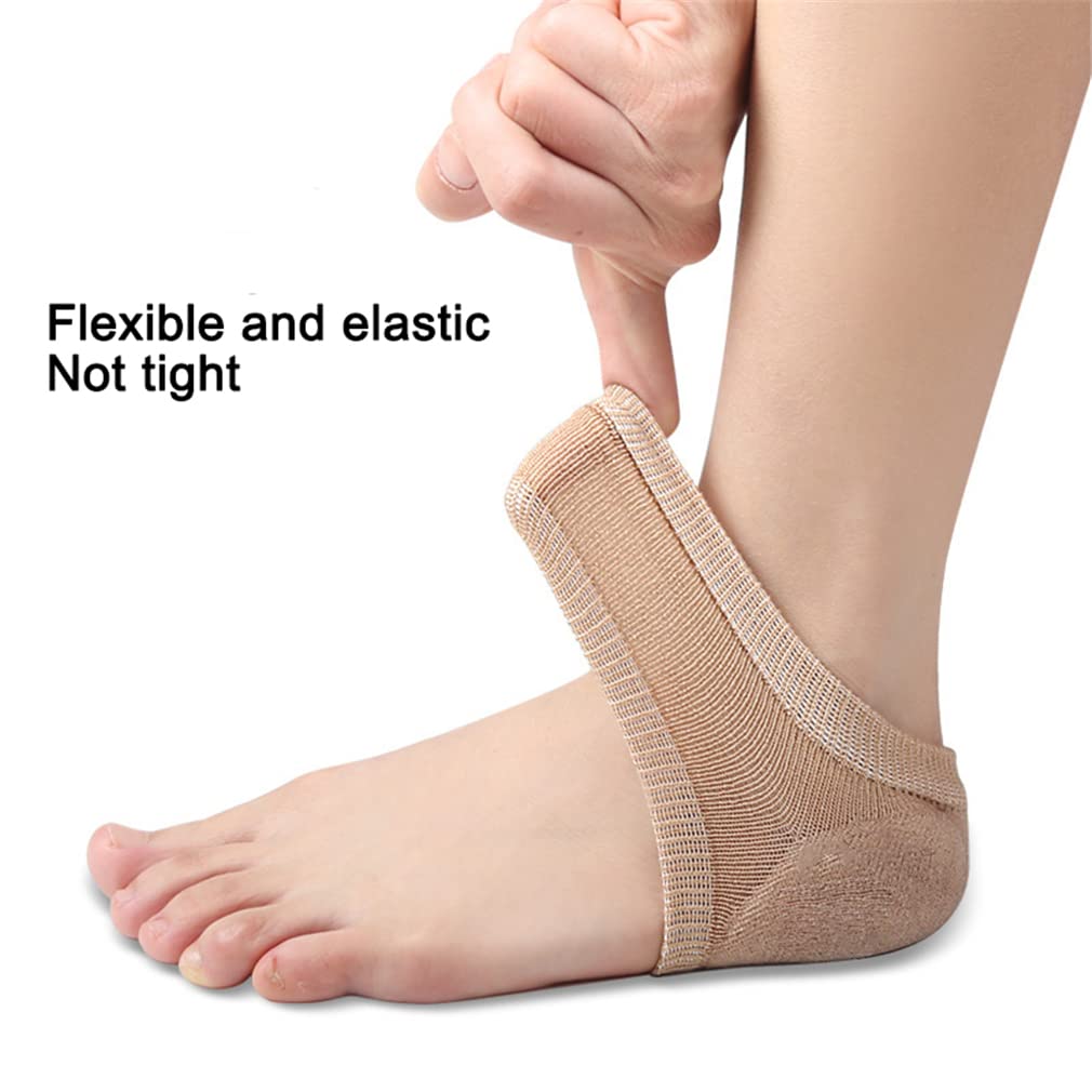 Moisturizing Heel Socks for Dry Cracked Heels - 2 Pairs Gel-Lined Toeless Spa Socks with Soft Foot Cushion | Day & Night Heel Repair Sleeves for Rough Feet | Perfect for Sleeping, Pedicures & Home Care (Black)