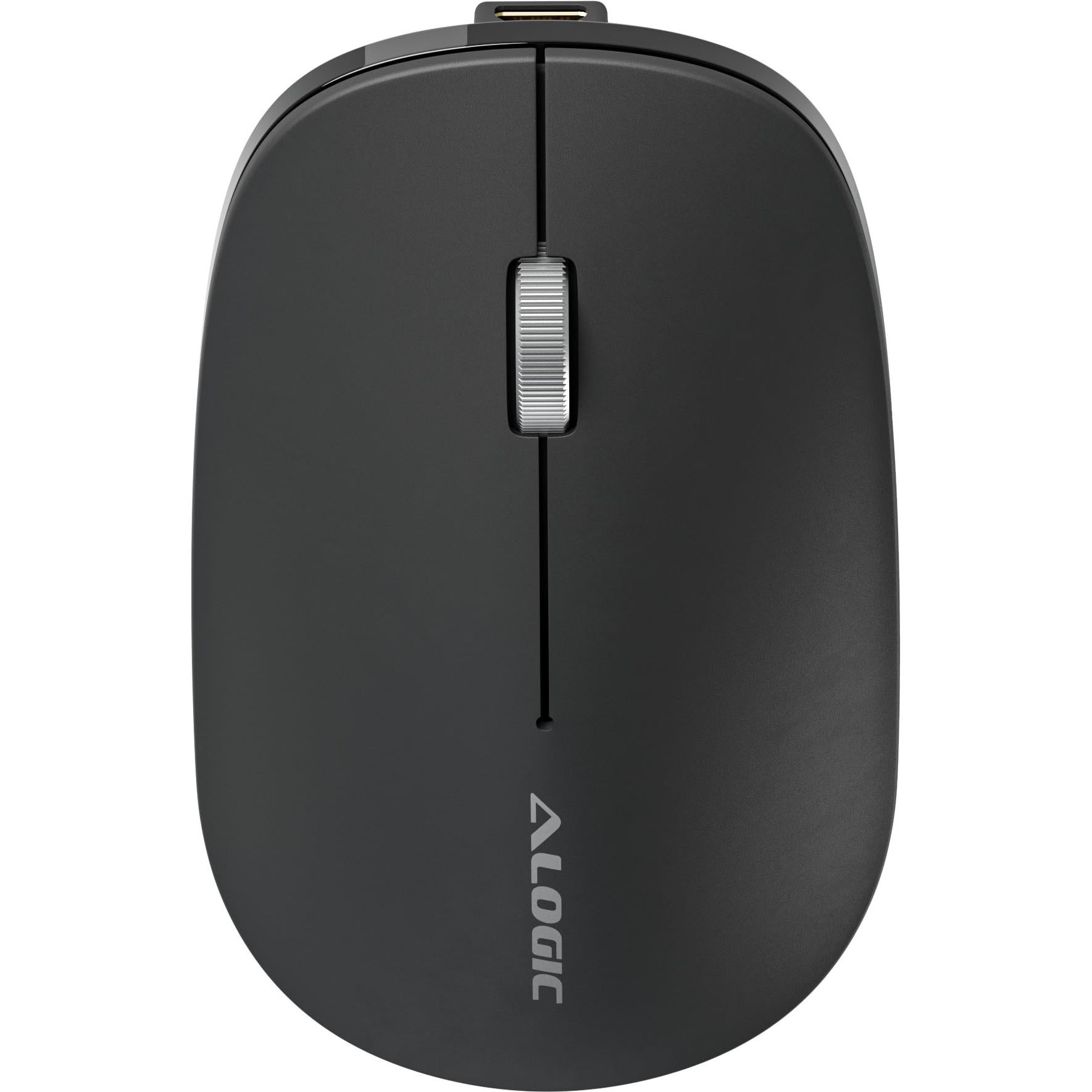 Alogic Echelon Bluetooth Wireless Mouse with USB-C Rechargeable, 4 Programmable Buttons - Black - Perfect for Office Work, Gaming & Travel