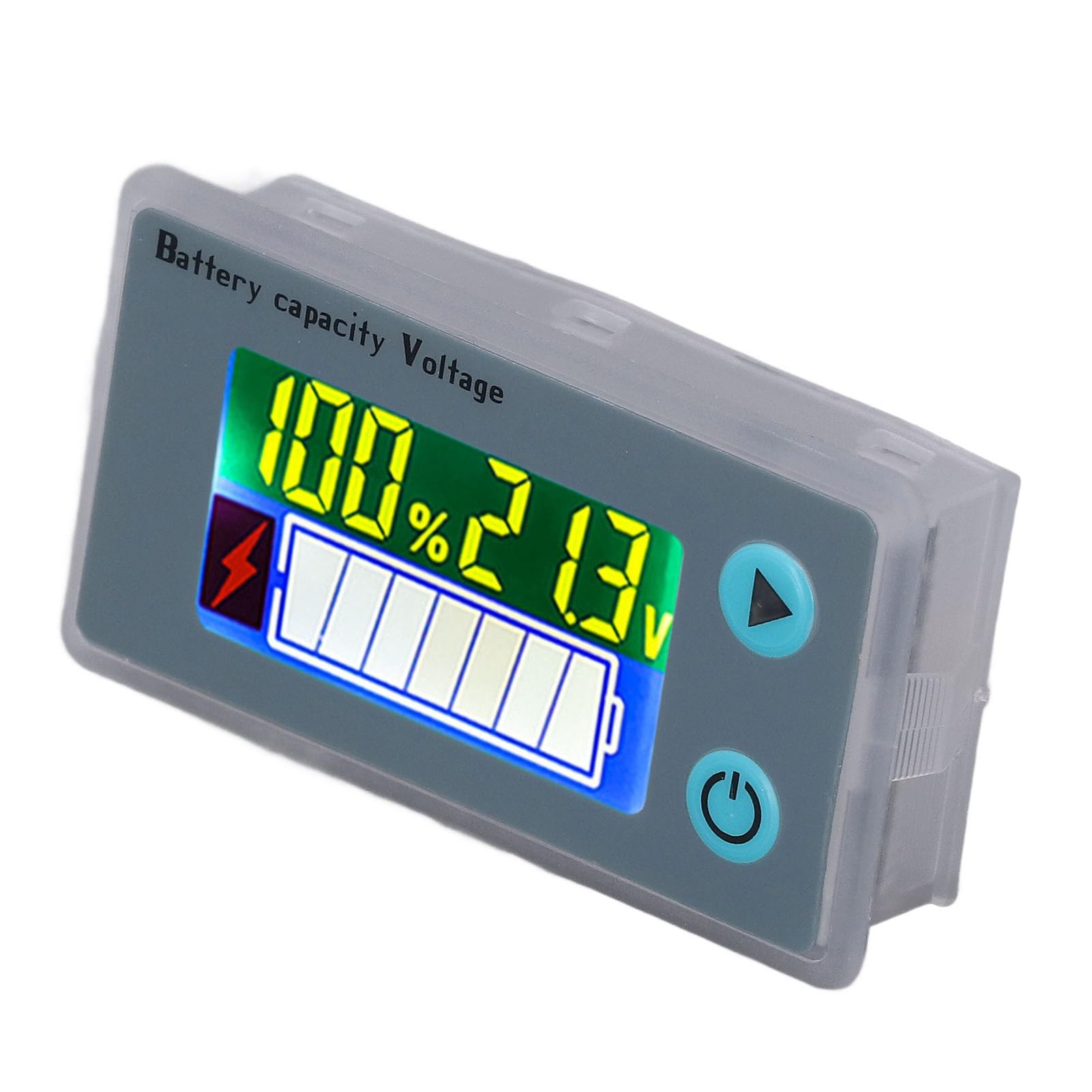 LCD Digital Battery Capacity Voltage Tester 10-100V for Lithium/Iron/Acid Batteries - Waterproof ABS Case with Screen Protector - Perfect for Car, Solar, RV & Marine Battery Testing