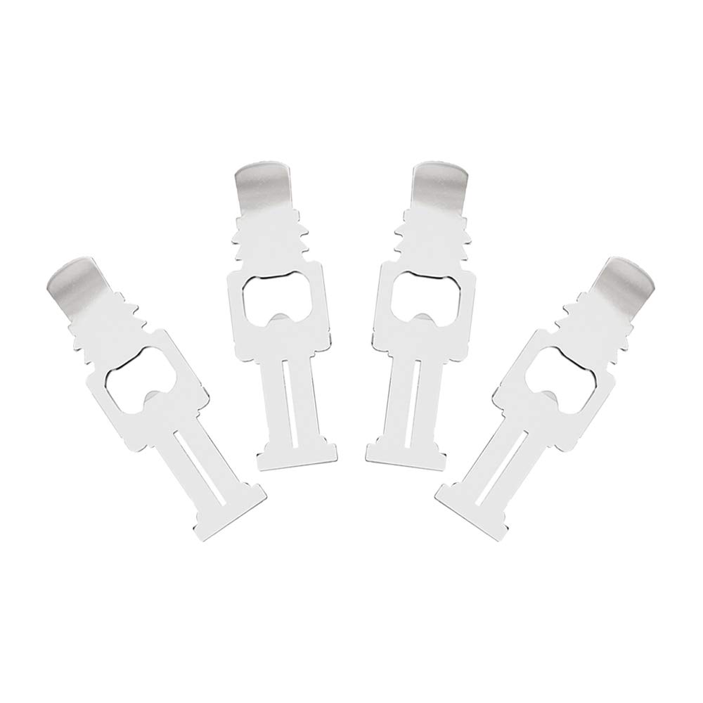 5 Inch Funny Christmas Nutcracker Wine Bottle Opener Set - 4-Piece Cork Remover for Holiday Parties, Gifts & Wine Lovers