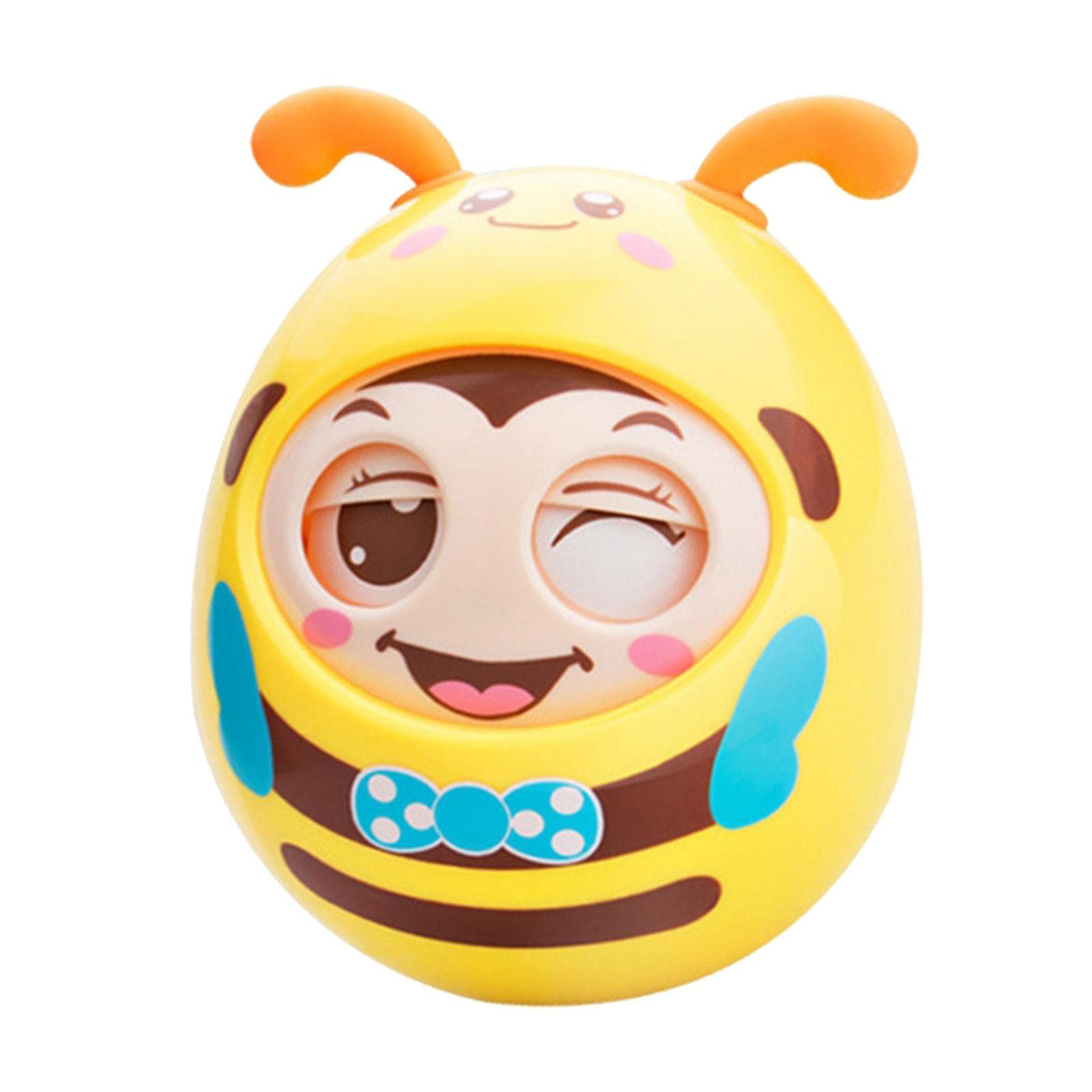 Fityle Roly Poly Baby Toys for 6-12 Months - Developmental Tummy Time Toys & Tumbling Doll for Infant Boys & Girls (Yellow) | Perfect Baby Shower Gift & Early Learning Playtime