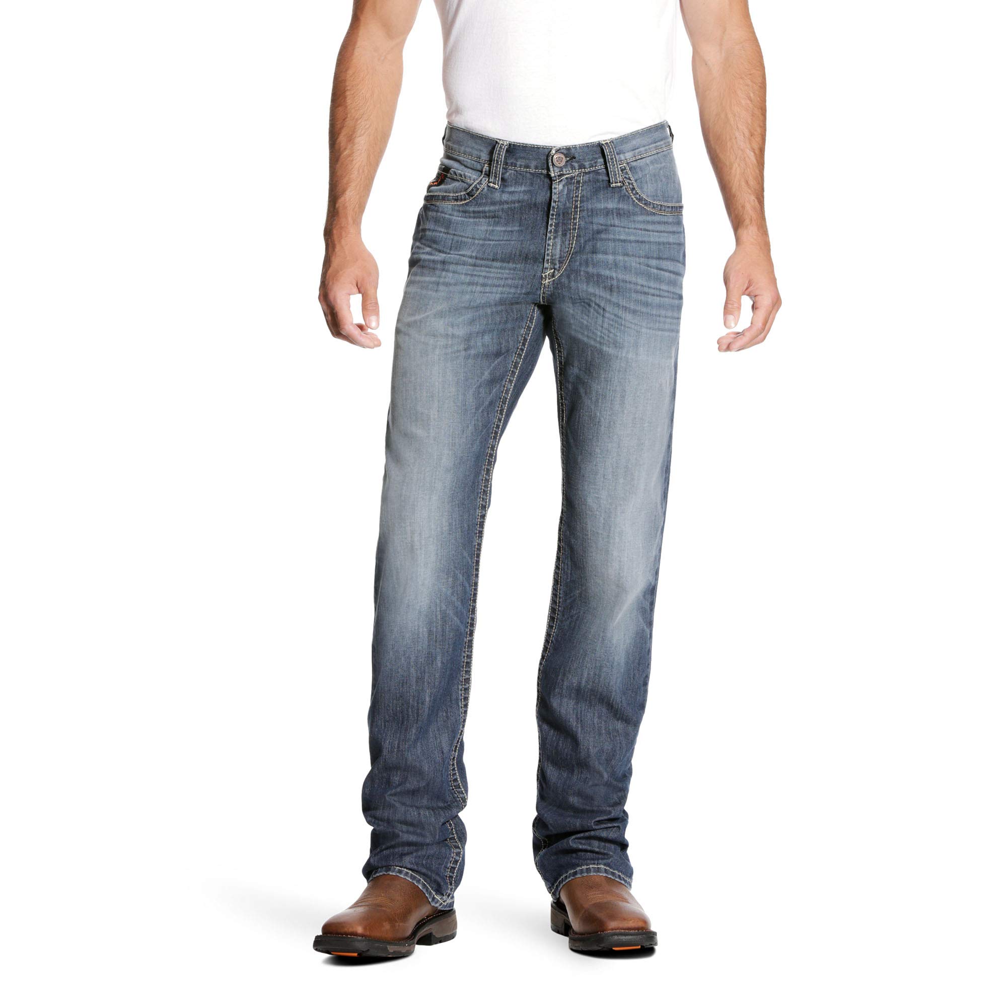 ARIAT Men's Flame Resistant M4 Low Rise Boot Cut Jeans - Durable Work Pants for Construction, Welding & Outdoor Jobs