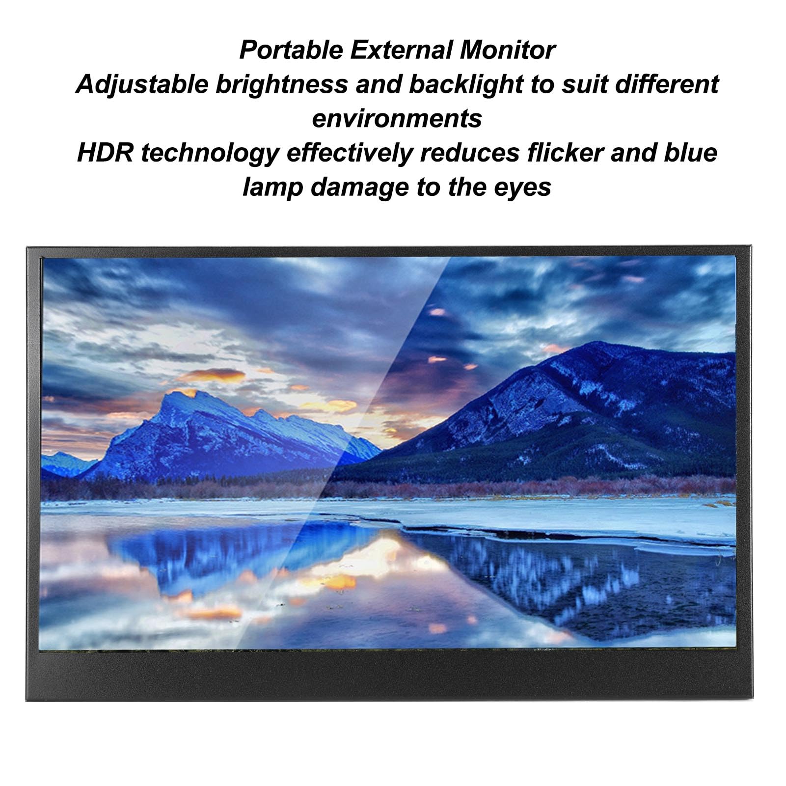 14 Inch Portable Monitor with Kickstand - 1920x1080 FHD USB-C External Display for Laptop, Gaming & Work - Built-in Speakers, HD/Micro USB Ports - Perfect for Travel, Office & Multi-Screen Setup