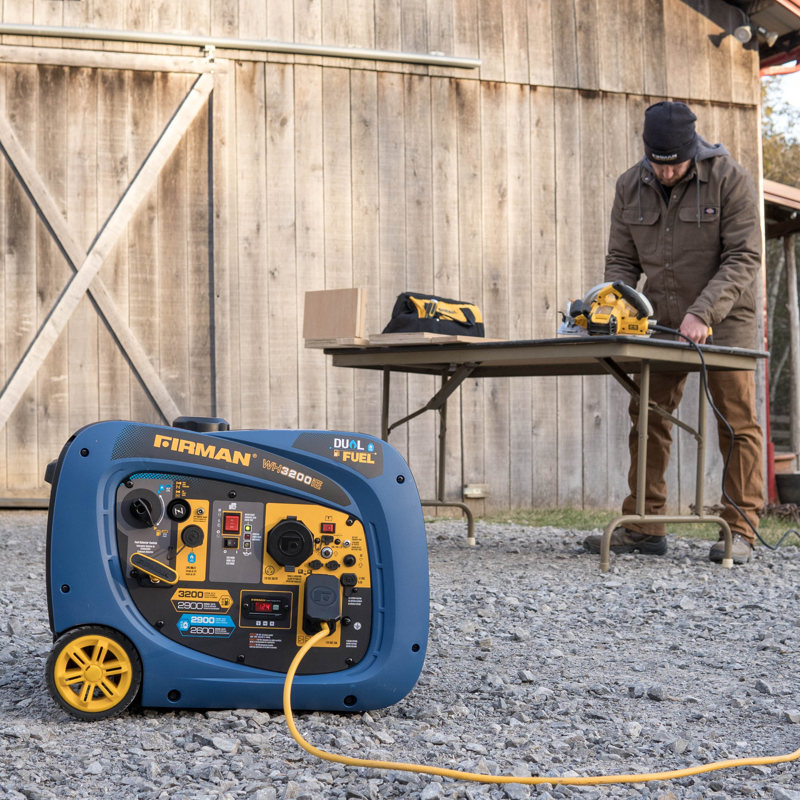 3200W Dual Fuel Inverter Generator with Electric Start - Portable Power for Camping, RV Trips & Emergency Backup