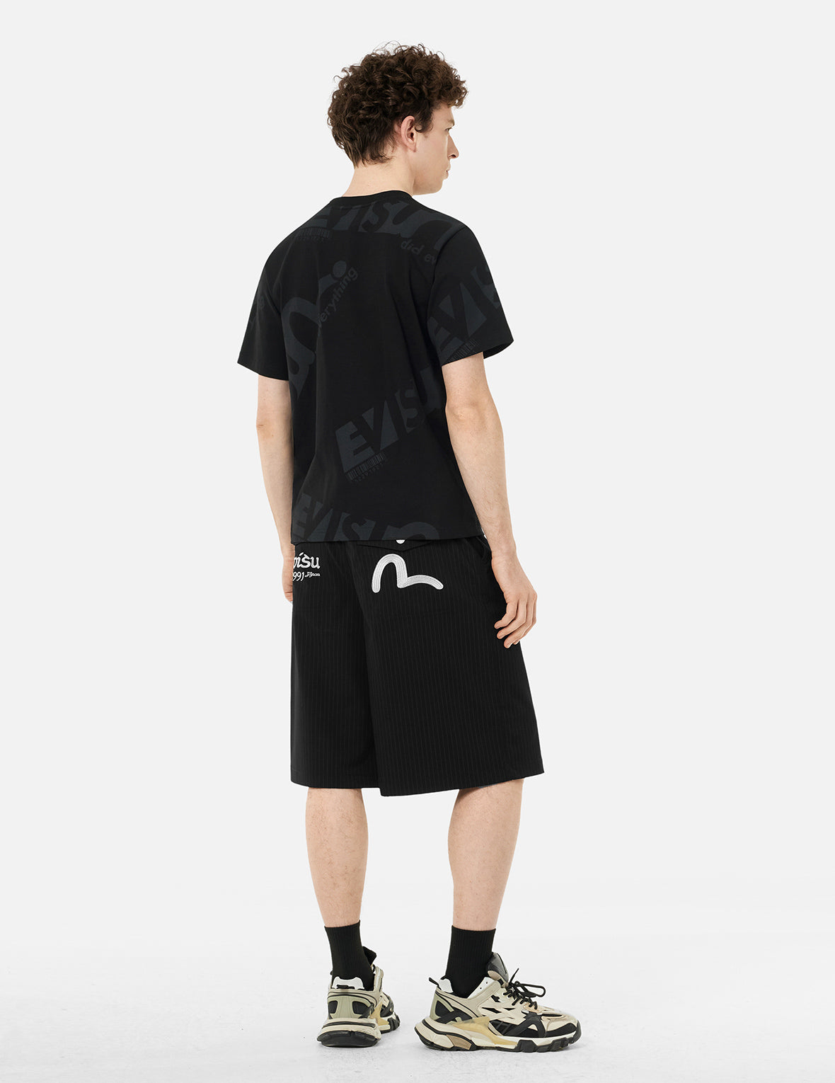 Seagull & Logo Embroidered Fashion Fit Striped Woven Shorts for Men - Casual Summer Beachwear & Outdoor Activities