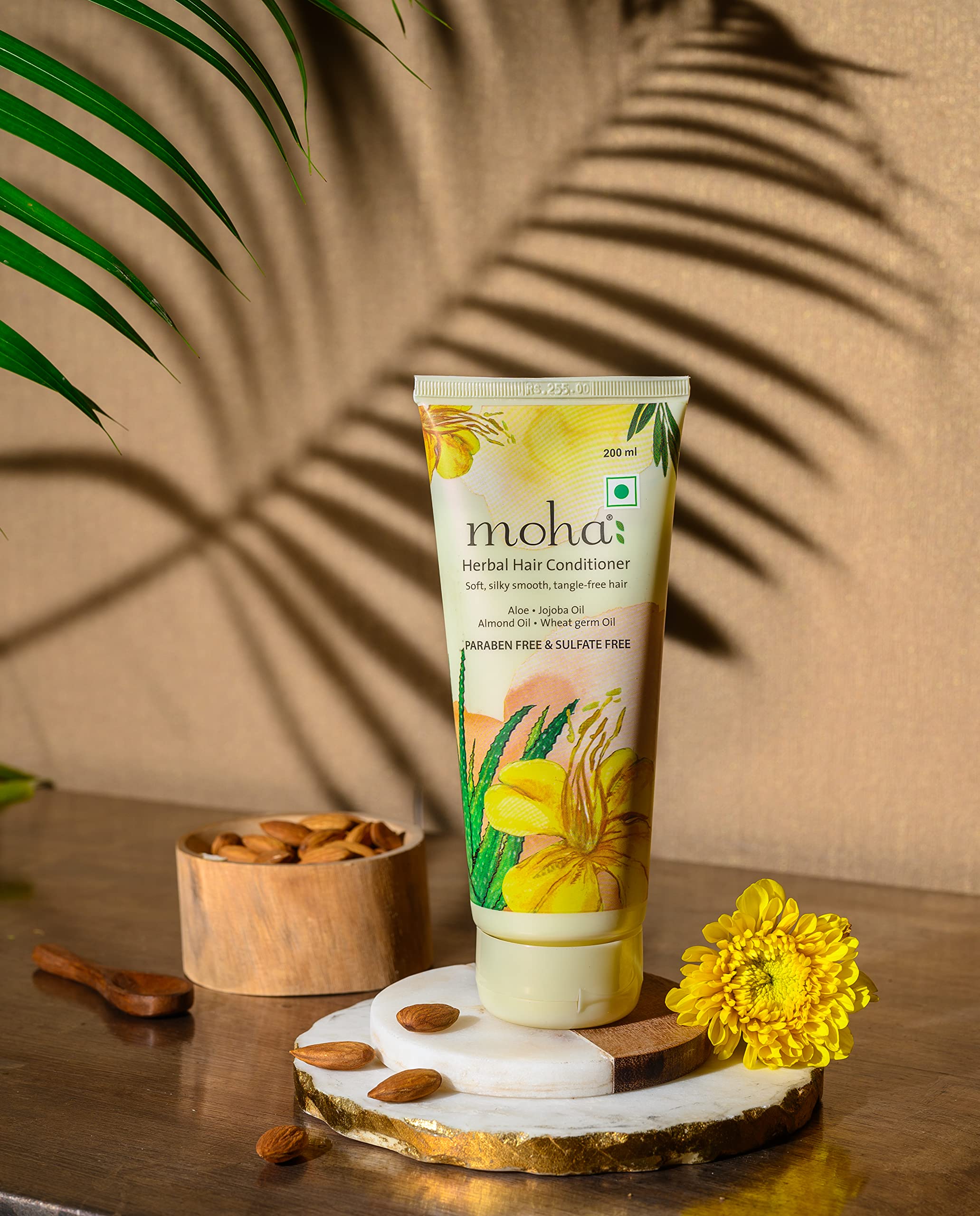 Herbal Hair Conditioner with Aloe, Jojoba Oil & Almond Oil for Soft, Silky Smooth Hair - 200ml | Tangle-Free & Nourishing Treatment | Perfect for Daily Use, Damaged Hair Repair & Salon-Quality Results at Home