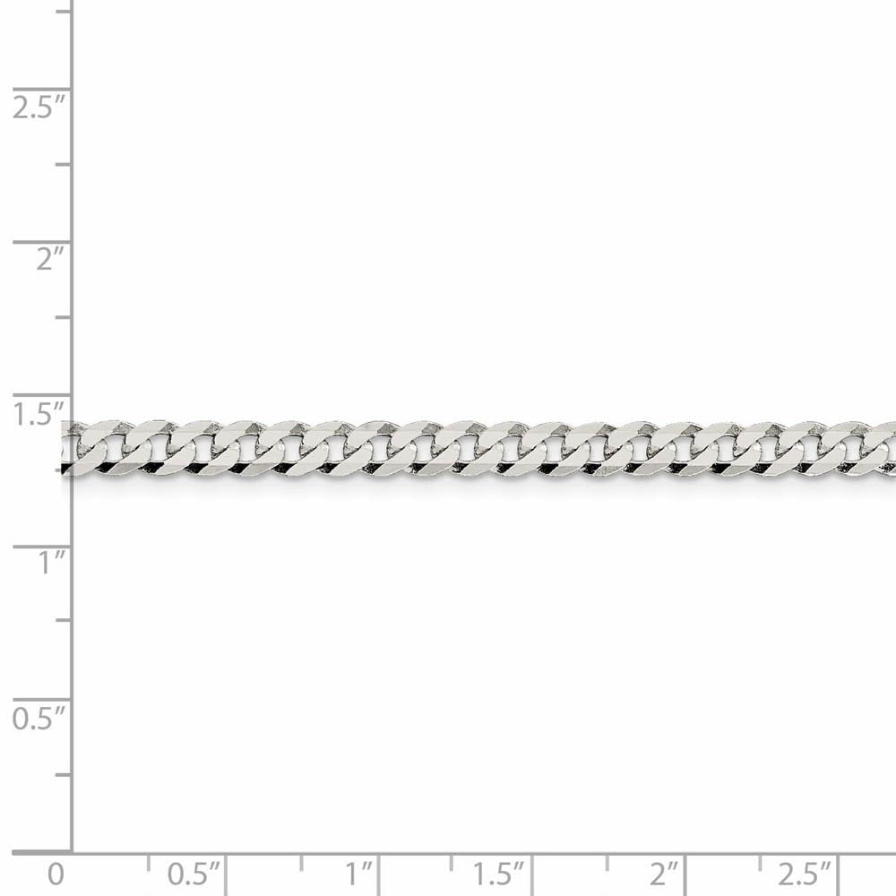 4.5mm Sterling Silver Solid Flat Curb Chain Necklace for Women & Men - Durable Black Bow Pendant Jewelry for Everyday Wear, Gifts & Special Occasions
