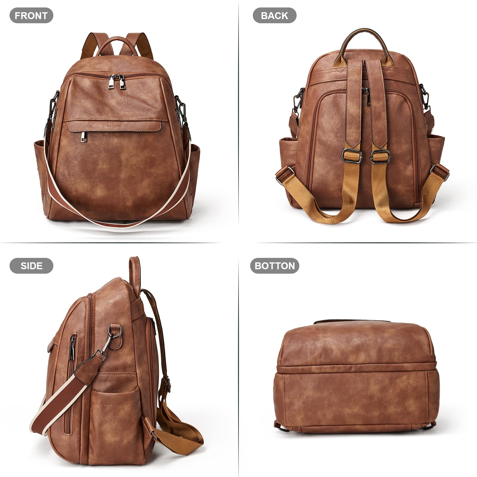 Leather Women's Backpack Purse - Convertible Shoulder Bag for Travel & Daily Use